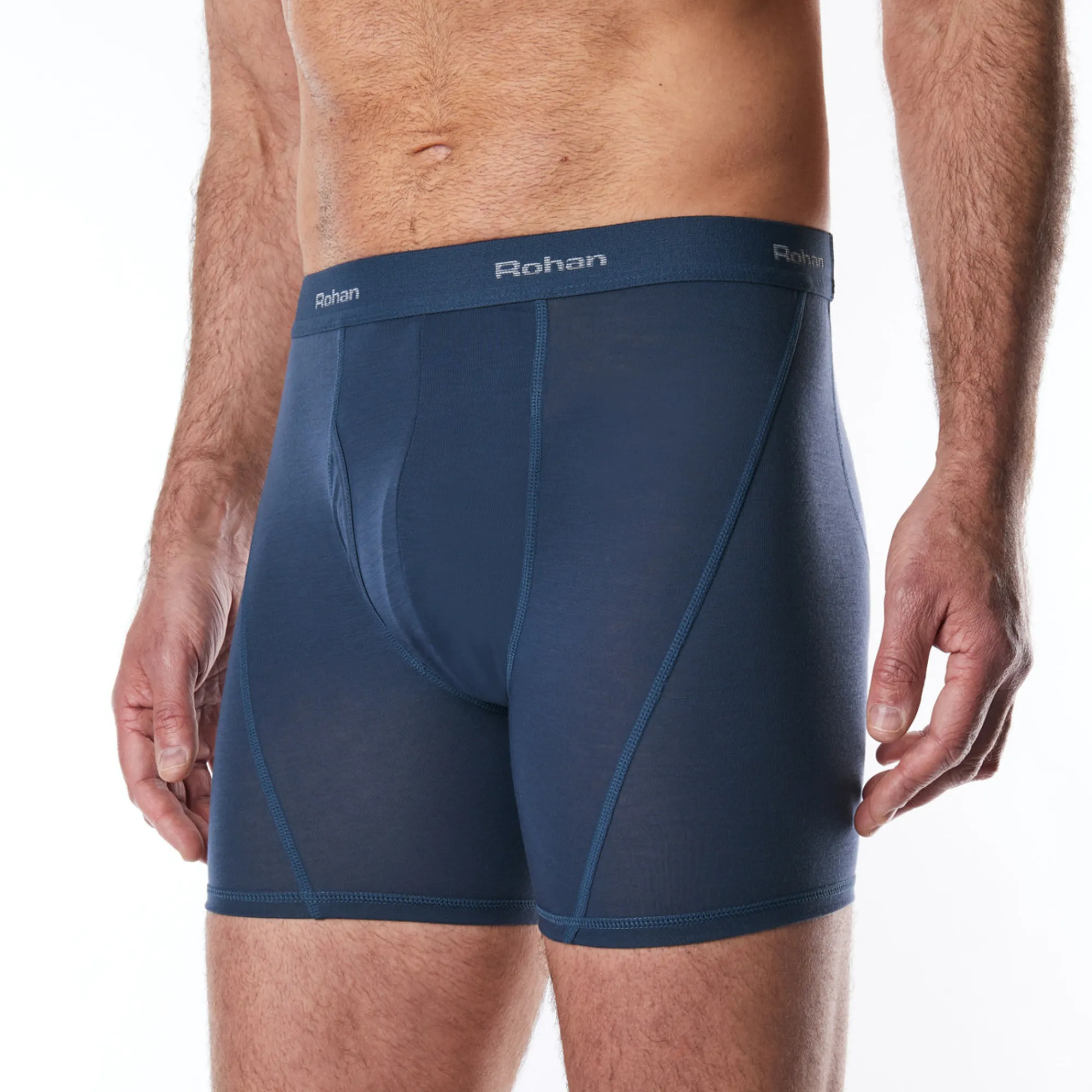 Men Rohan Men'S Aether Boxers With Fly Opening Peninsula Blue