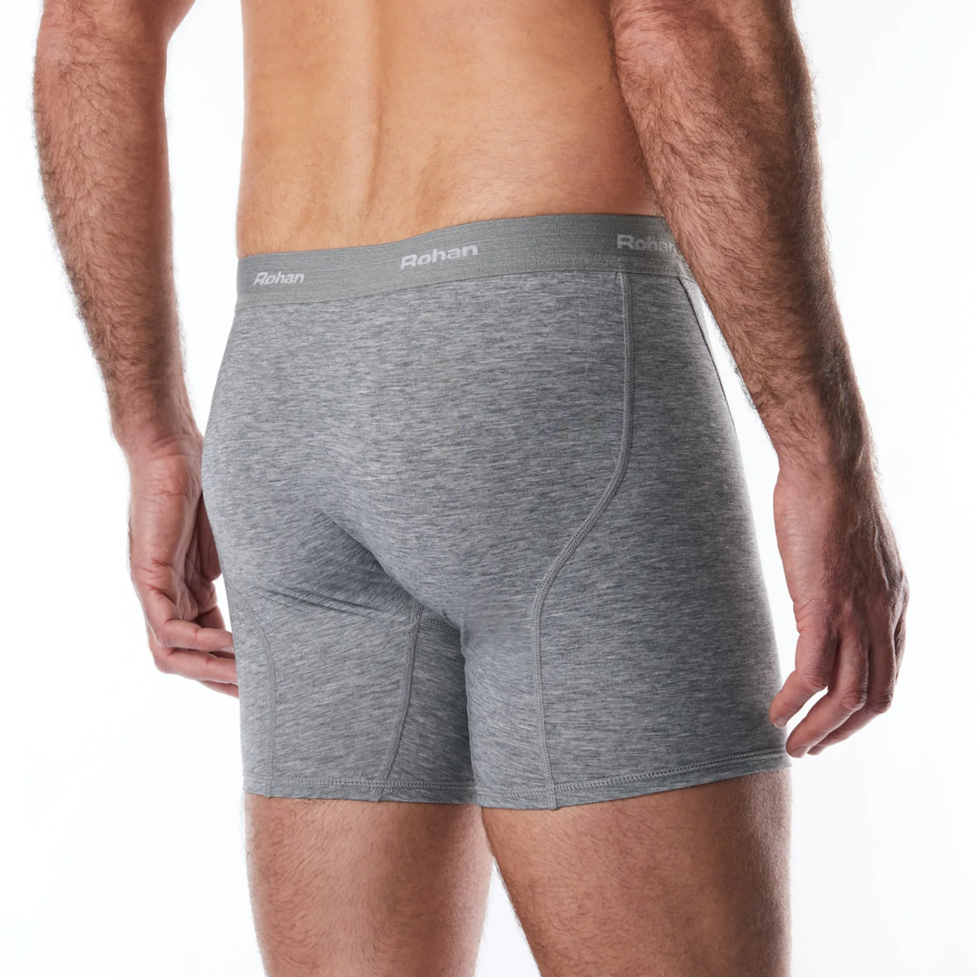Men Rohan Men'S Aether Boxers With Fly Opening Mid Grey Marl