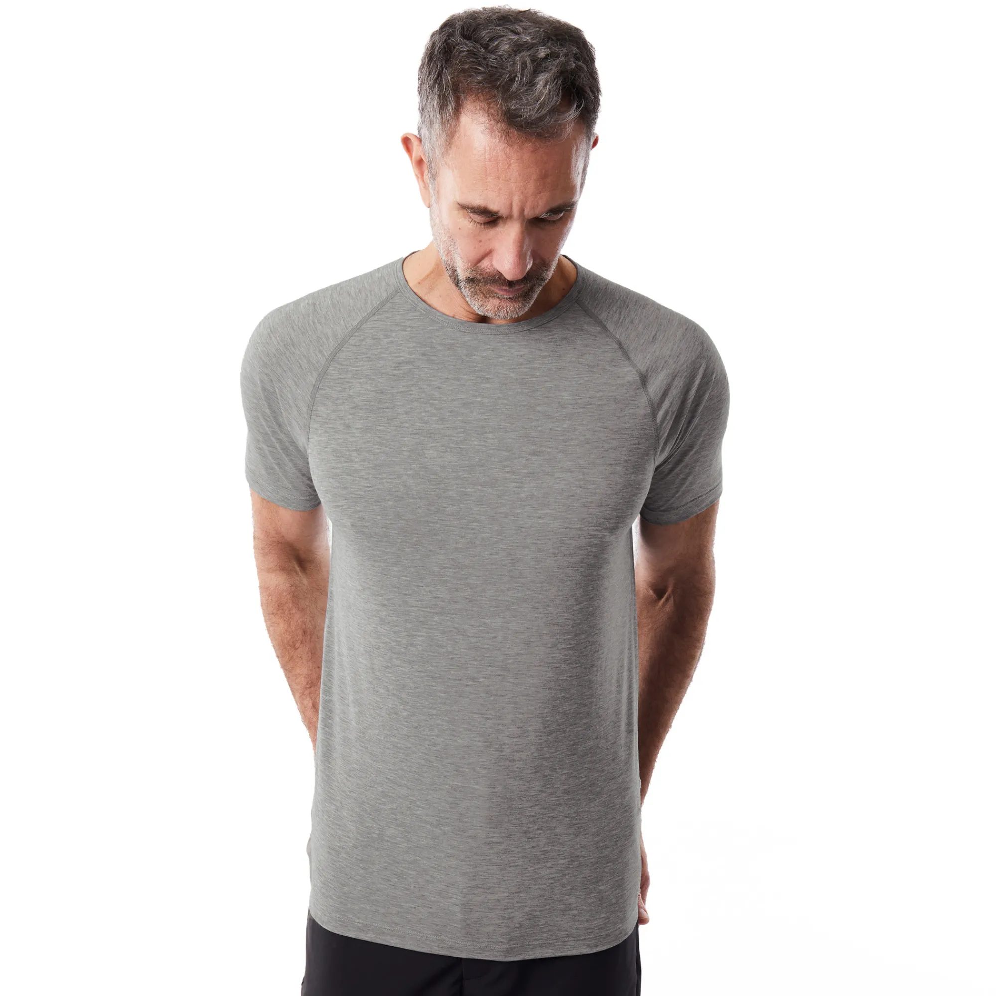 Men Rohan Men'S Aether Short Sleeve T Mid Grey Marl