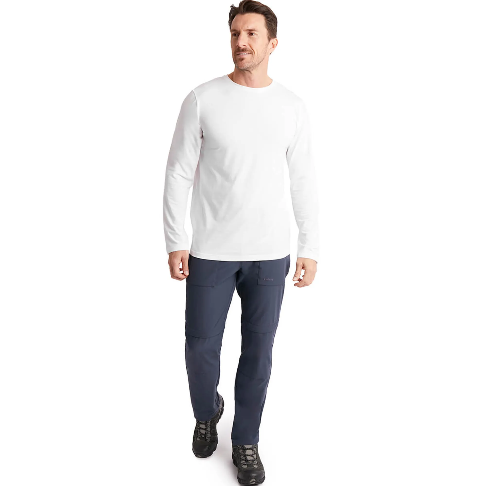 Men Rohan Men'S Basis Long Sleeve T White