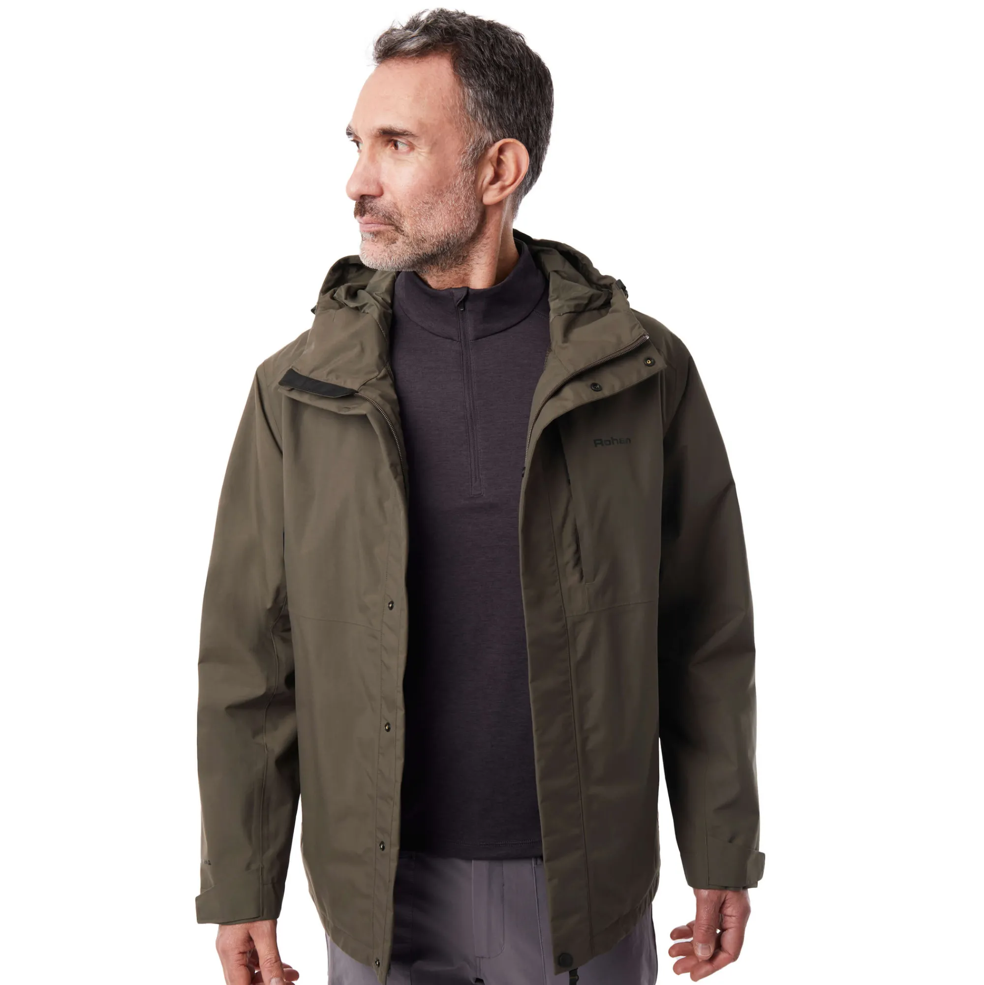 Men Rohan Men'S Brecon Waterproof Jacket Dark Olive Brown