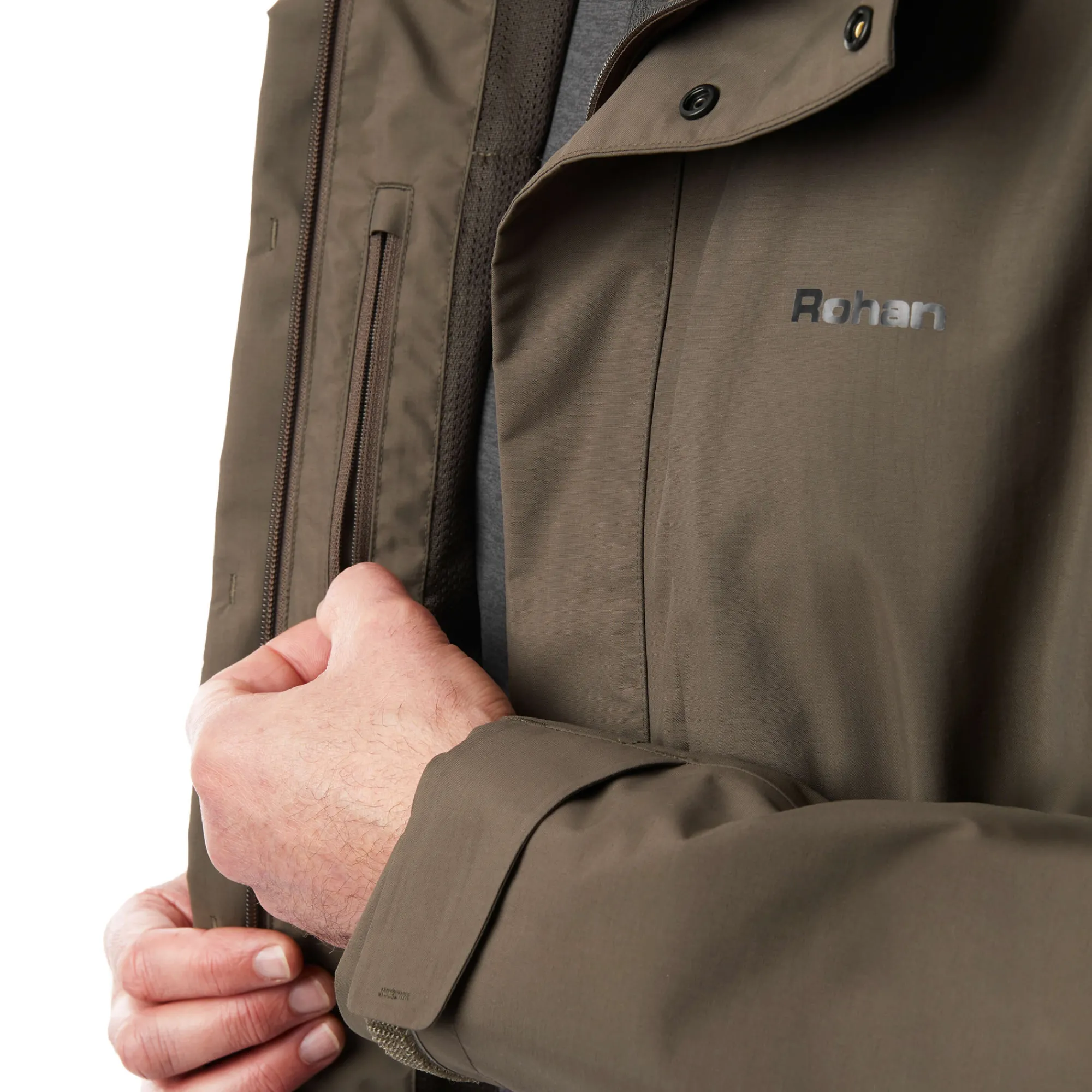 Men Rohan Men'S Brecon Waterproof Jacket Dark Olive Brown