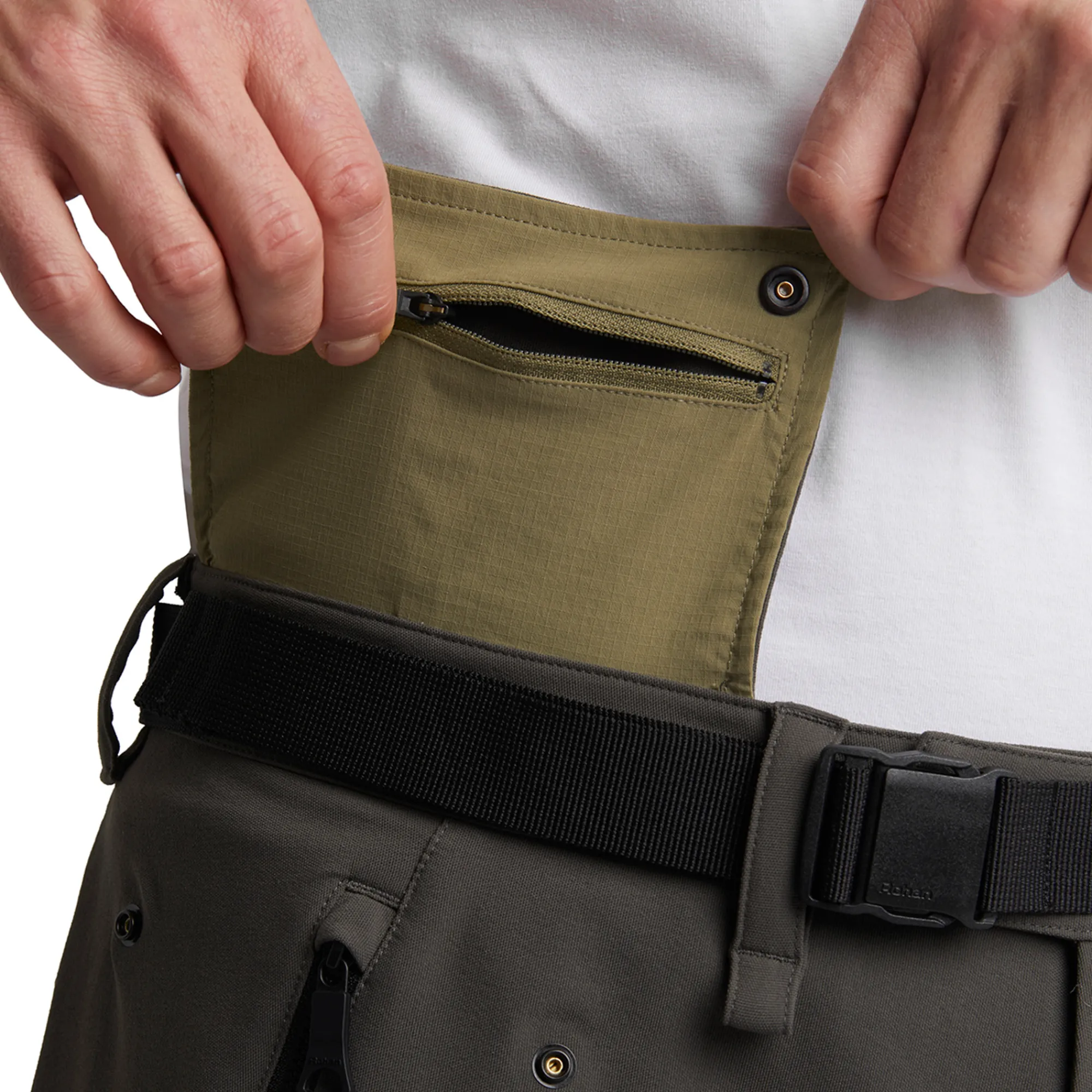Men Rohan Men'S Explore Shorts Dark Olive Brown/Umber Green