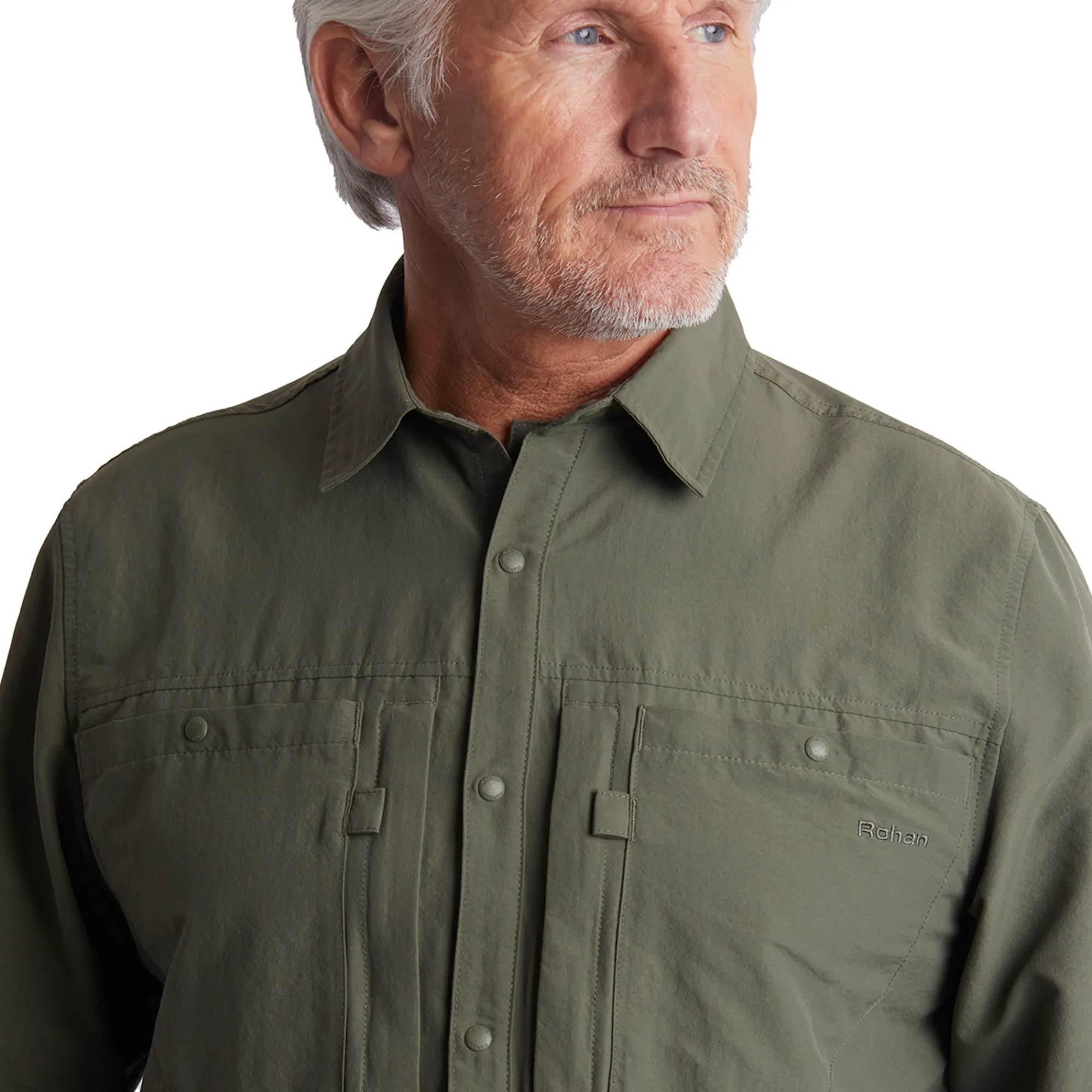 Men Rohan Men'S Frontier Long Sleeve Shirt District Green