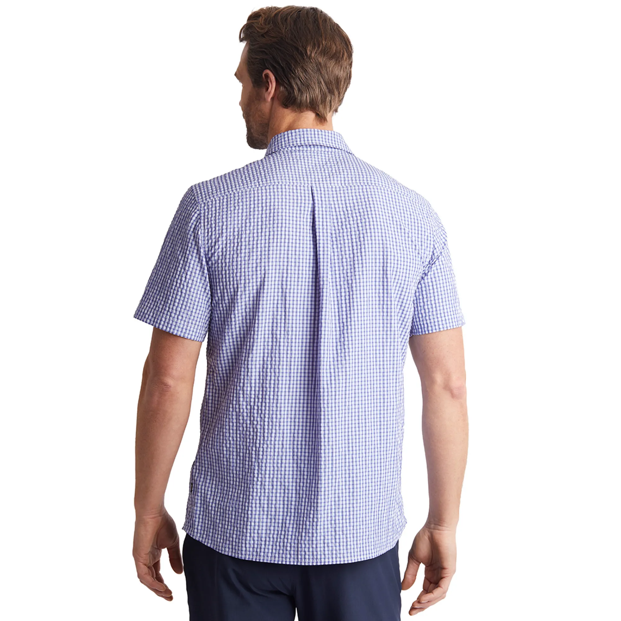 Men Rohan Men'S Isle Short Sleeve Shirt Eclipse Blue Gingham