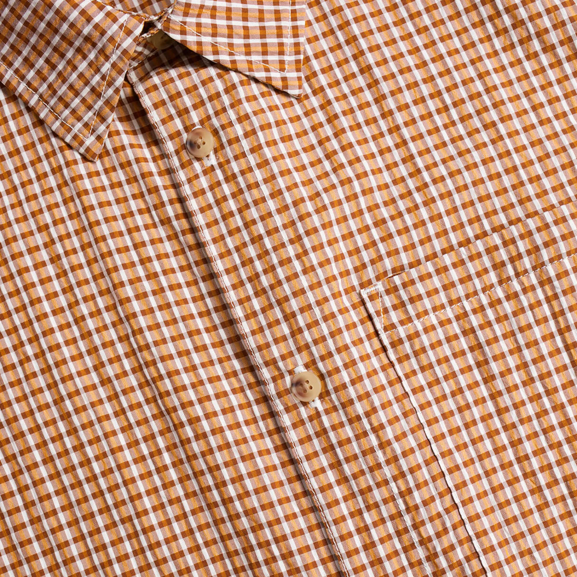 Men Rohan Men'S Isle Short Sleeve Shirt Sunset Orange Gingham