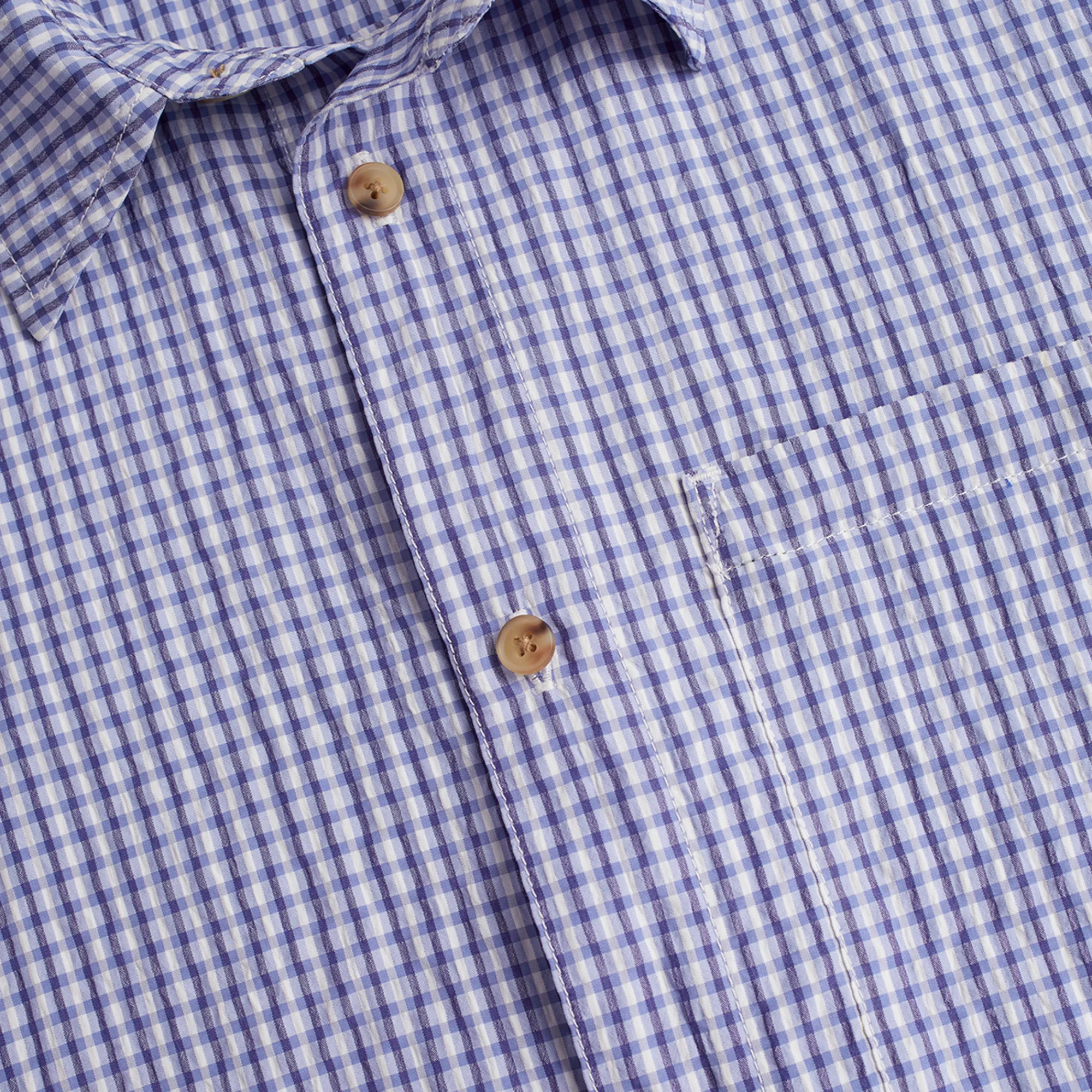 Men Rohan Men'S Isle Short Sleeve Shirt Eclipse Blue Gingham