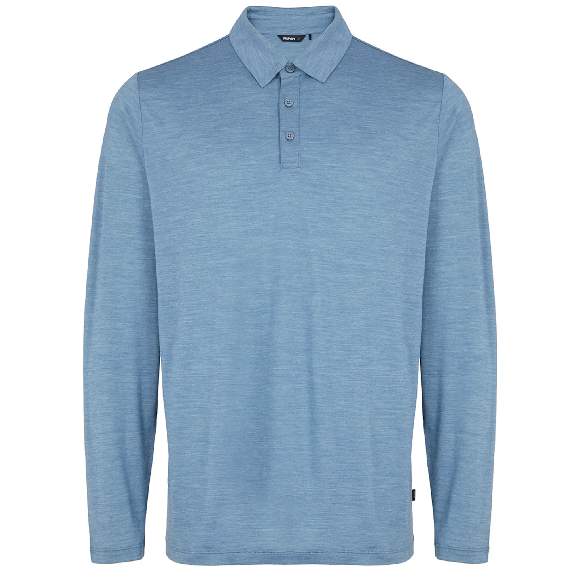 Men Rohan Men'S Merino Cool Long Sleeve Polo Shadow Blue Marl