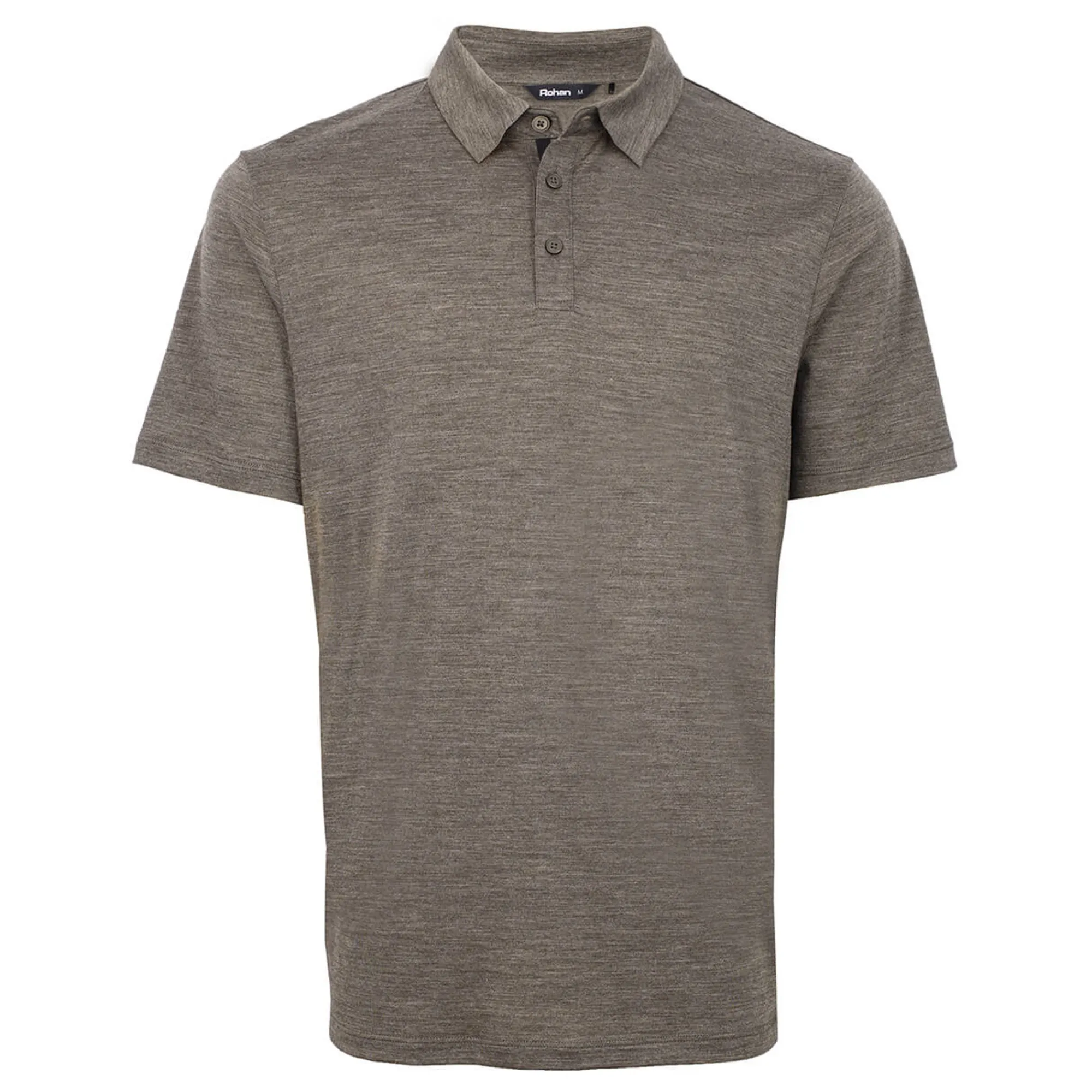Men Rohan Men'S Merino Cool Short Sleeve Polo Dark Olive Brown Marl