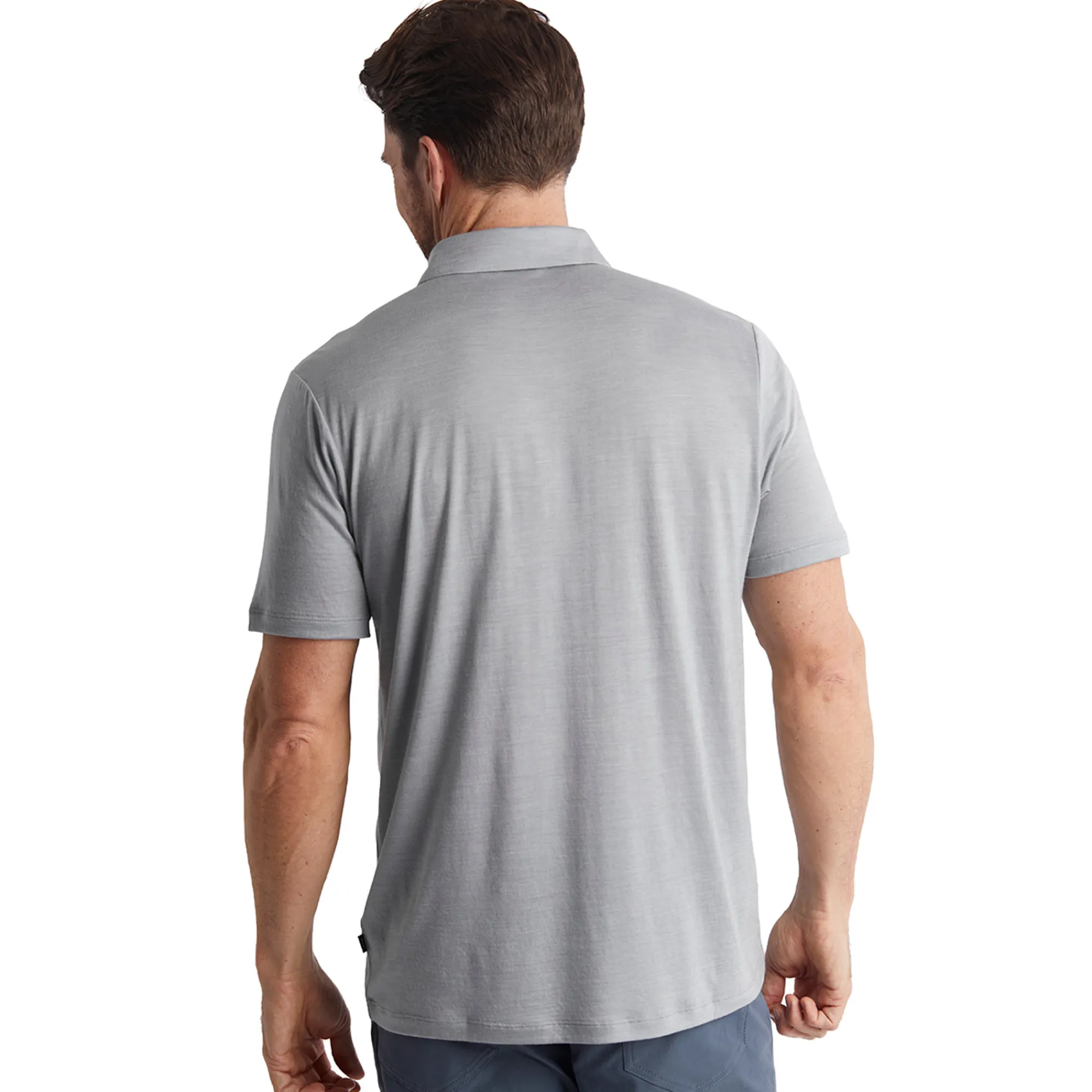 Men Rohan Men'S Merino Cool Short Sleeve Polo Haze Grey Marl