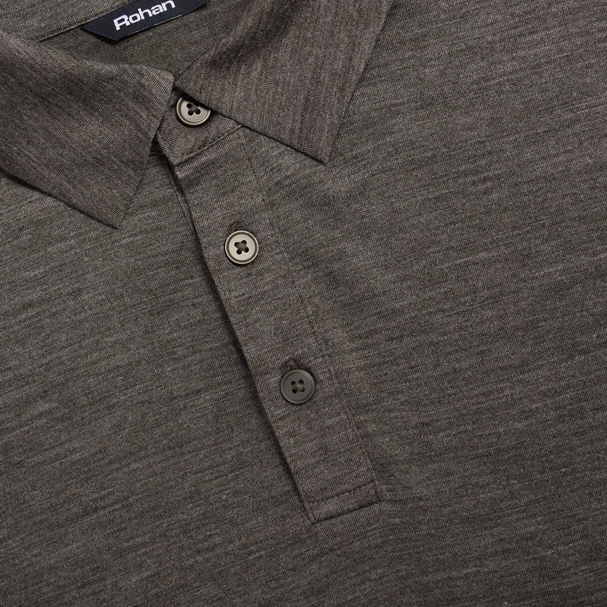 Men Rohan Men'S Merino Cool Short Sleeve Polo Dark Olive Brown Marl