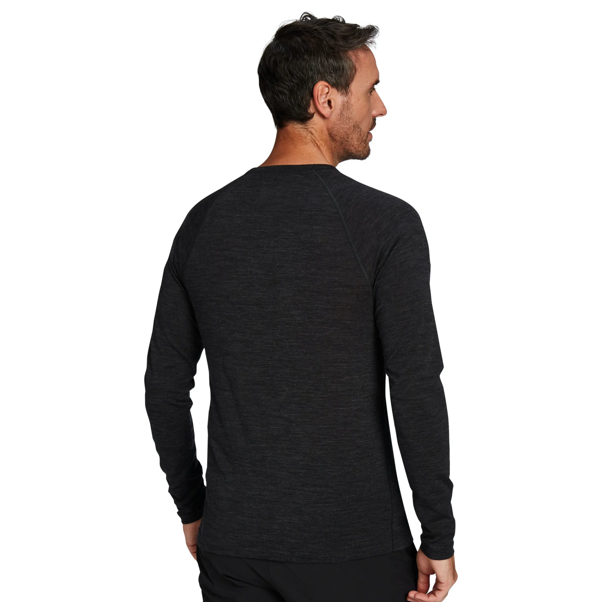 Men Rohan Men'S Merino Union 150 Crew Dark Charcoal Marl