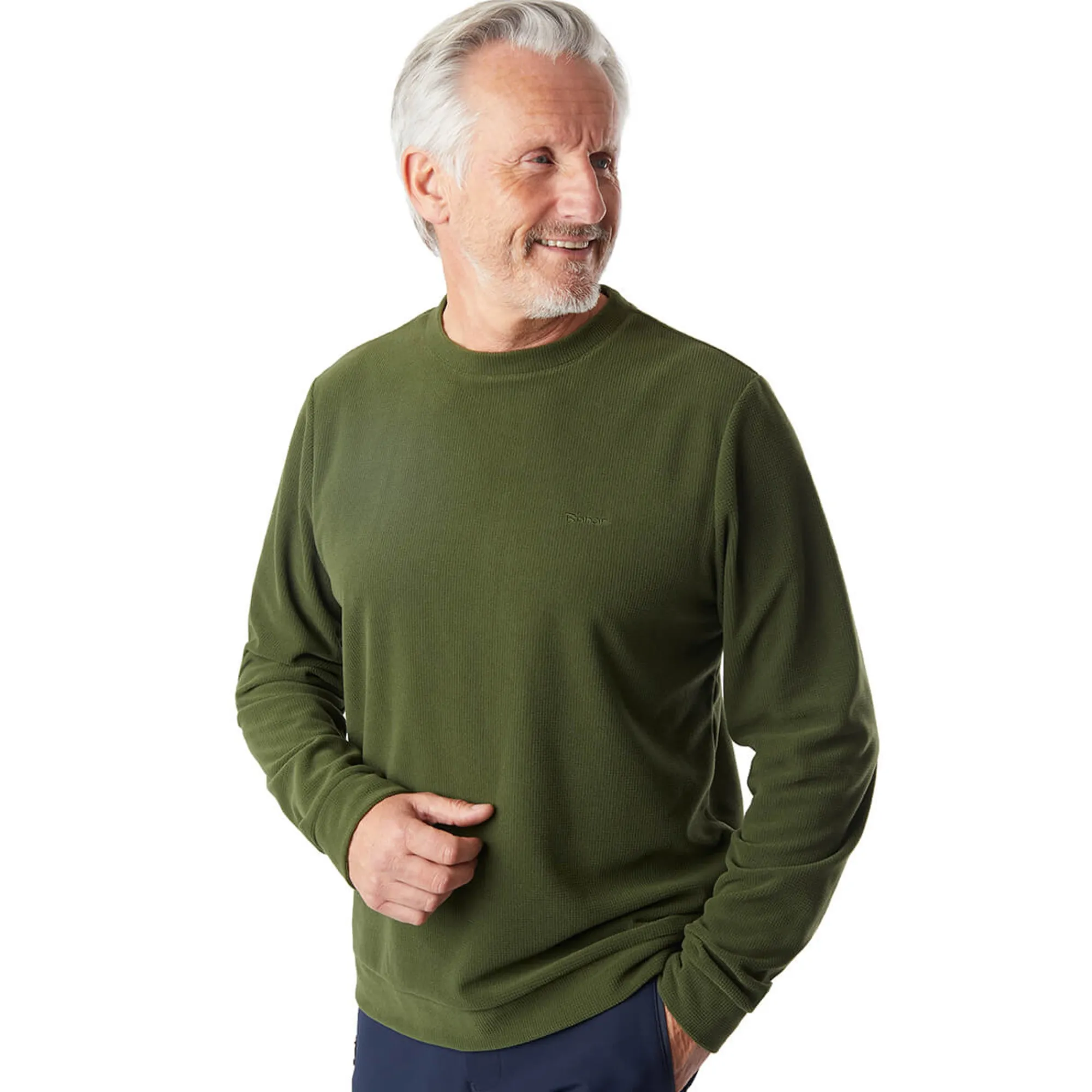 Men Rohan Men'S Microgrid Crew Conifer Green