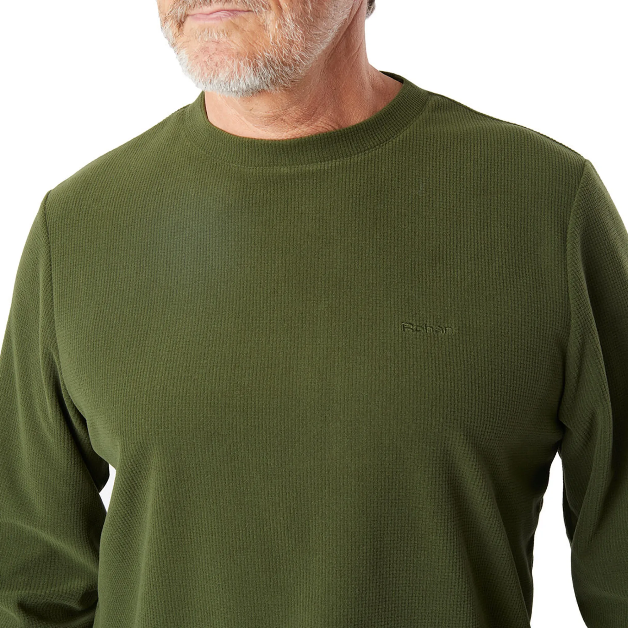 Men Rohan Men'S Microgrid Crew Conifer Green