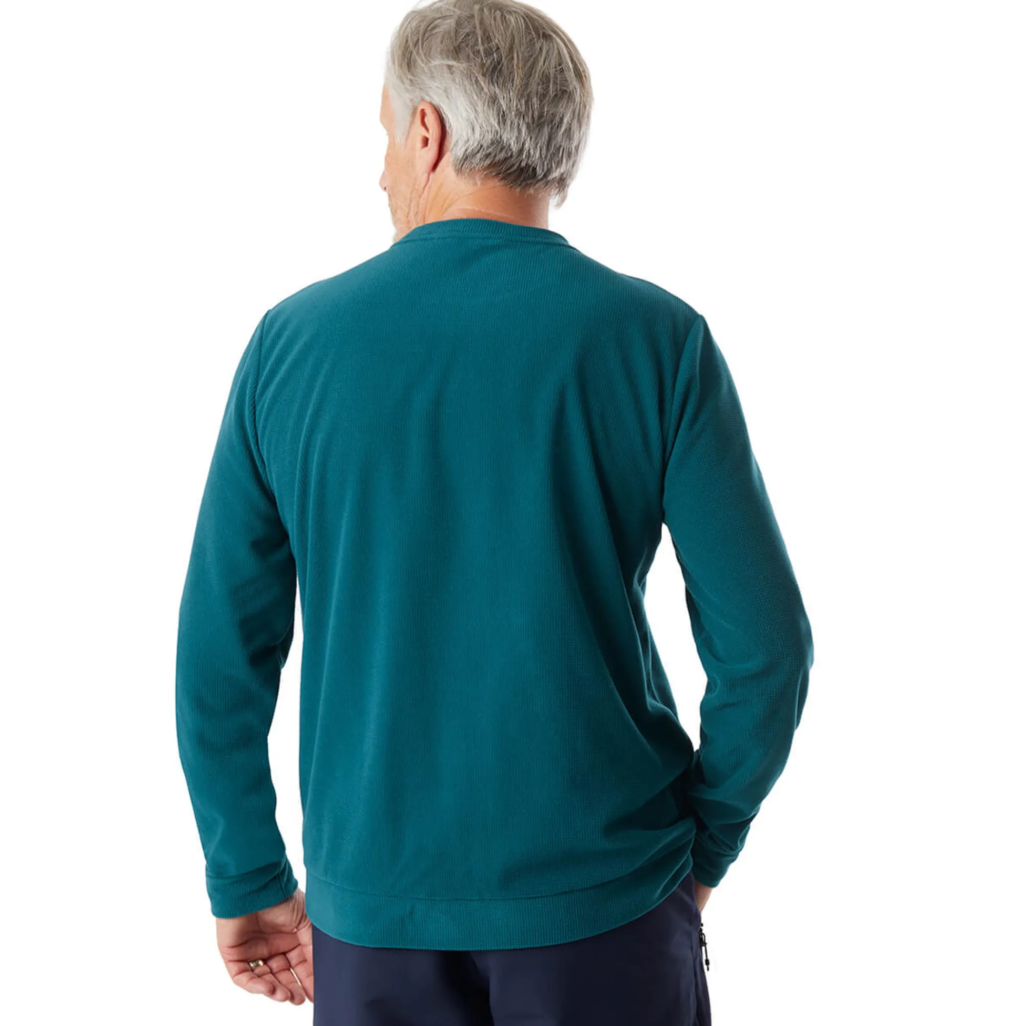 Men Rohan Men'S Microgrid Crew Teal Blue