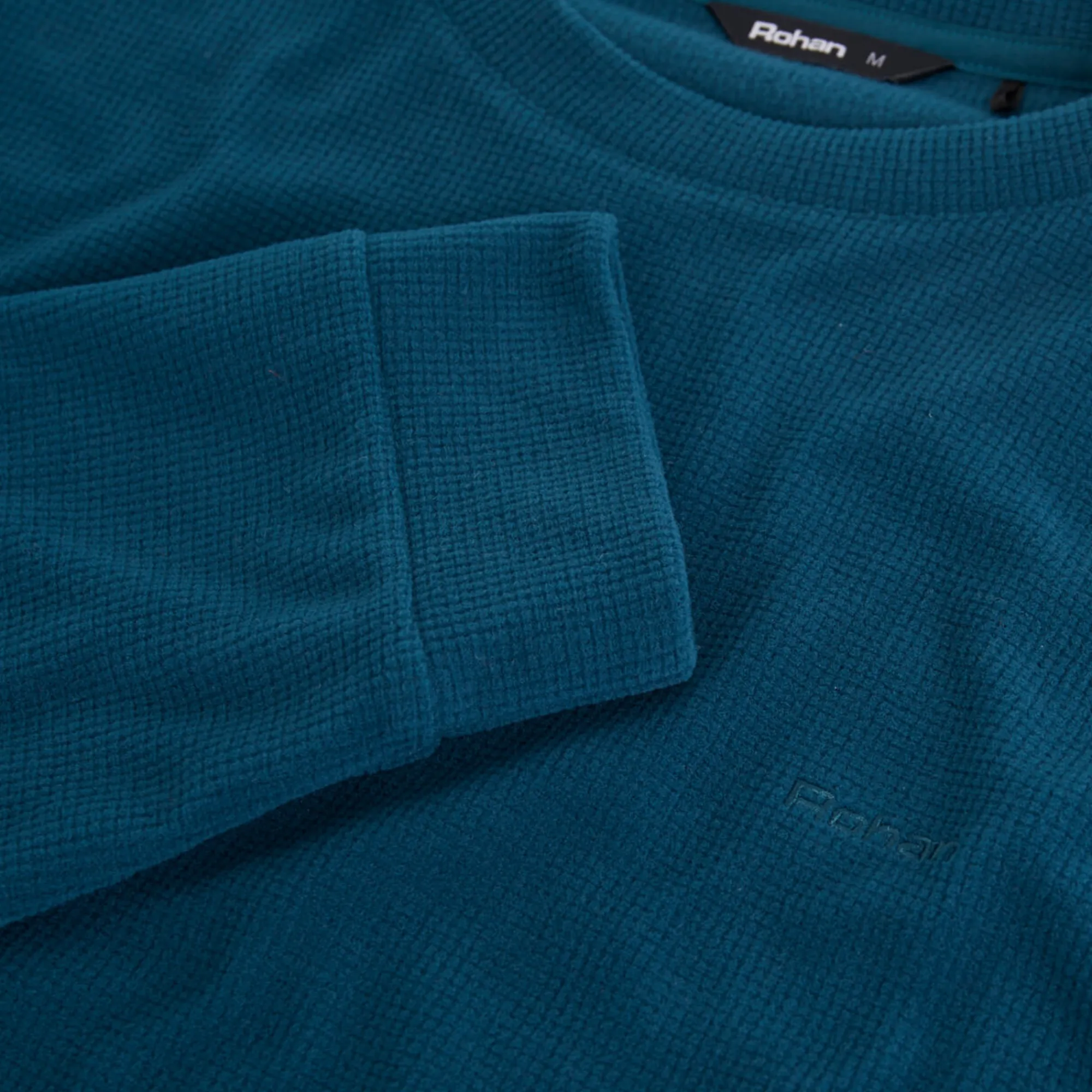 Men Rohan Men'S Microgrid Crew Teal Blue