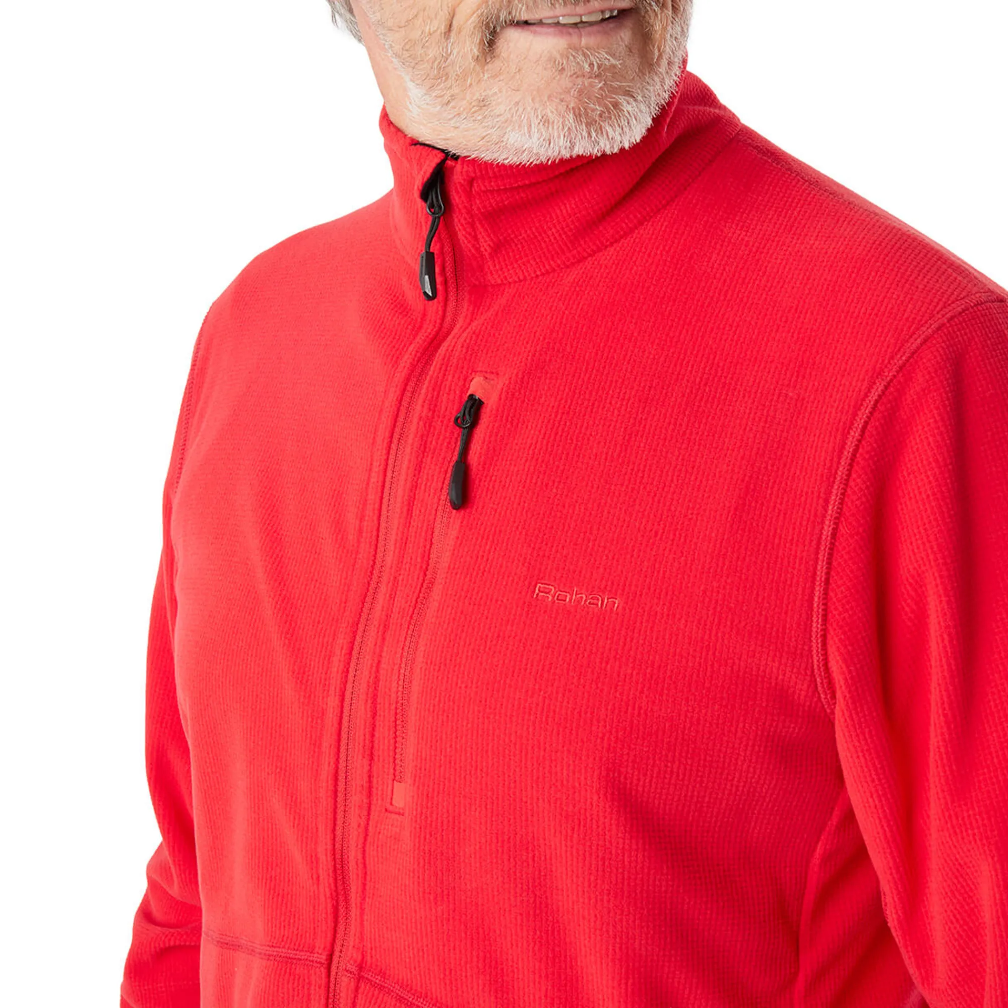 Men Rohan Men'S Microgrid Fleece Jacket Aura Red