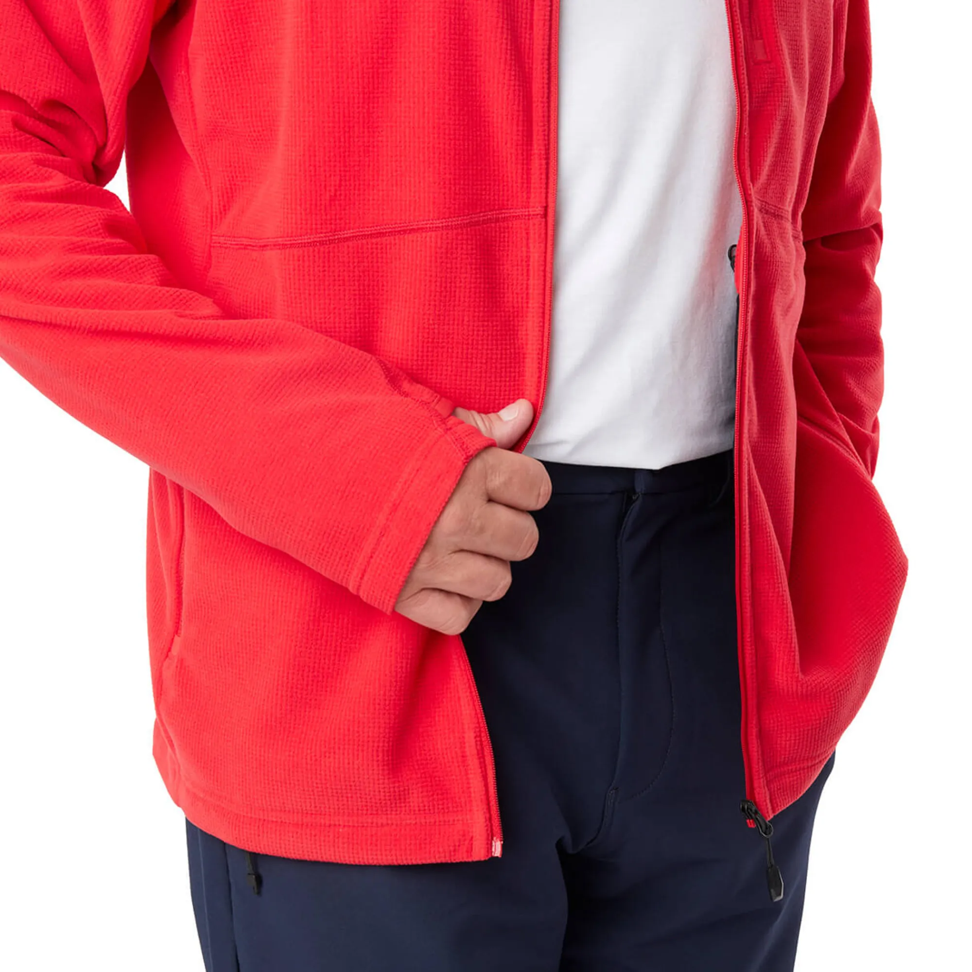 Men Rohan Men'S Microgrid Fleece Jacket Aura Red