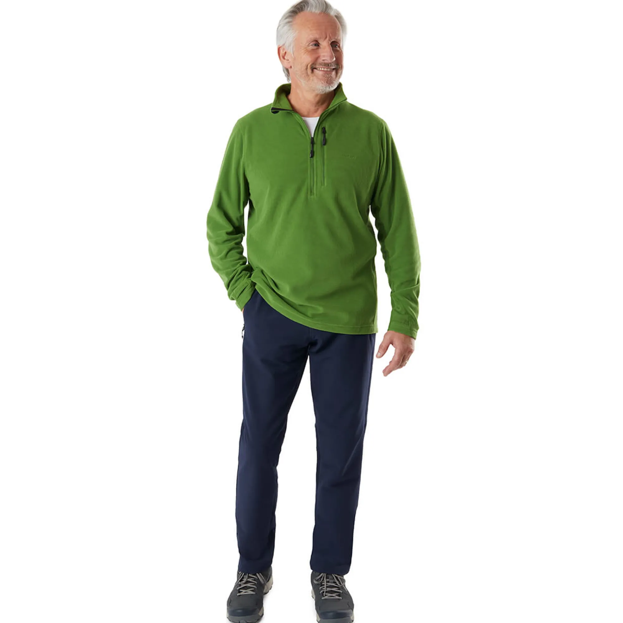 Men Rohan Men'S Microgrid Zip Neck Top Alpine Green