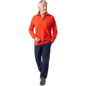 Men Rohan Men'S Microgrid Zip Neck Top Solar Orange