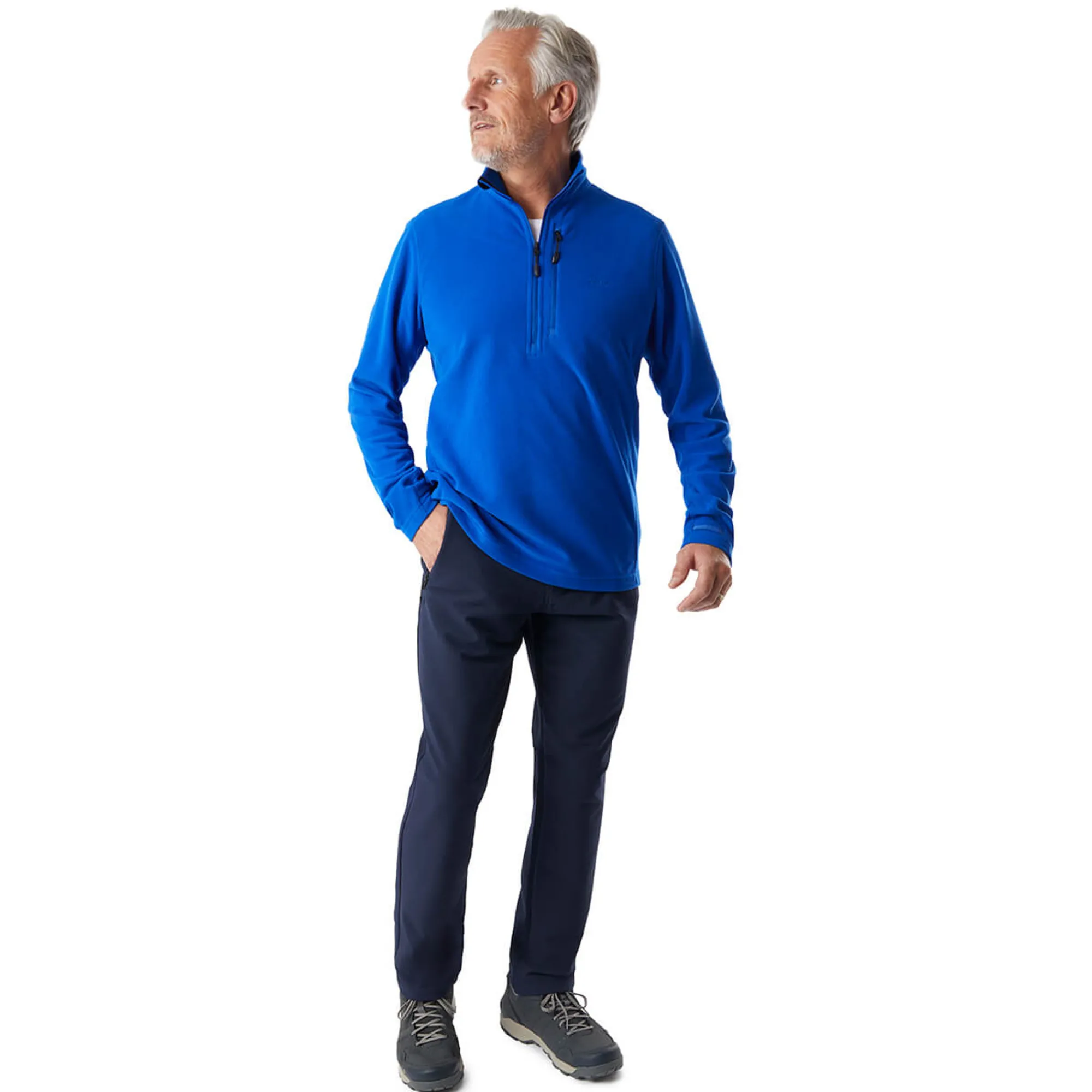 Men Rohan Men'S Microgrid Zip Neck Top Ridge Blue