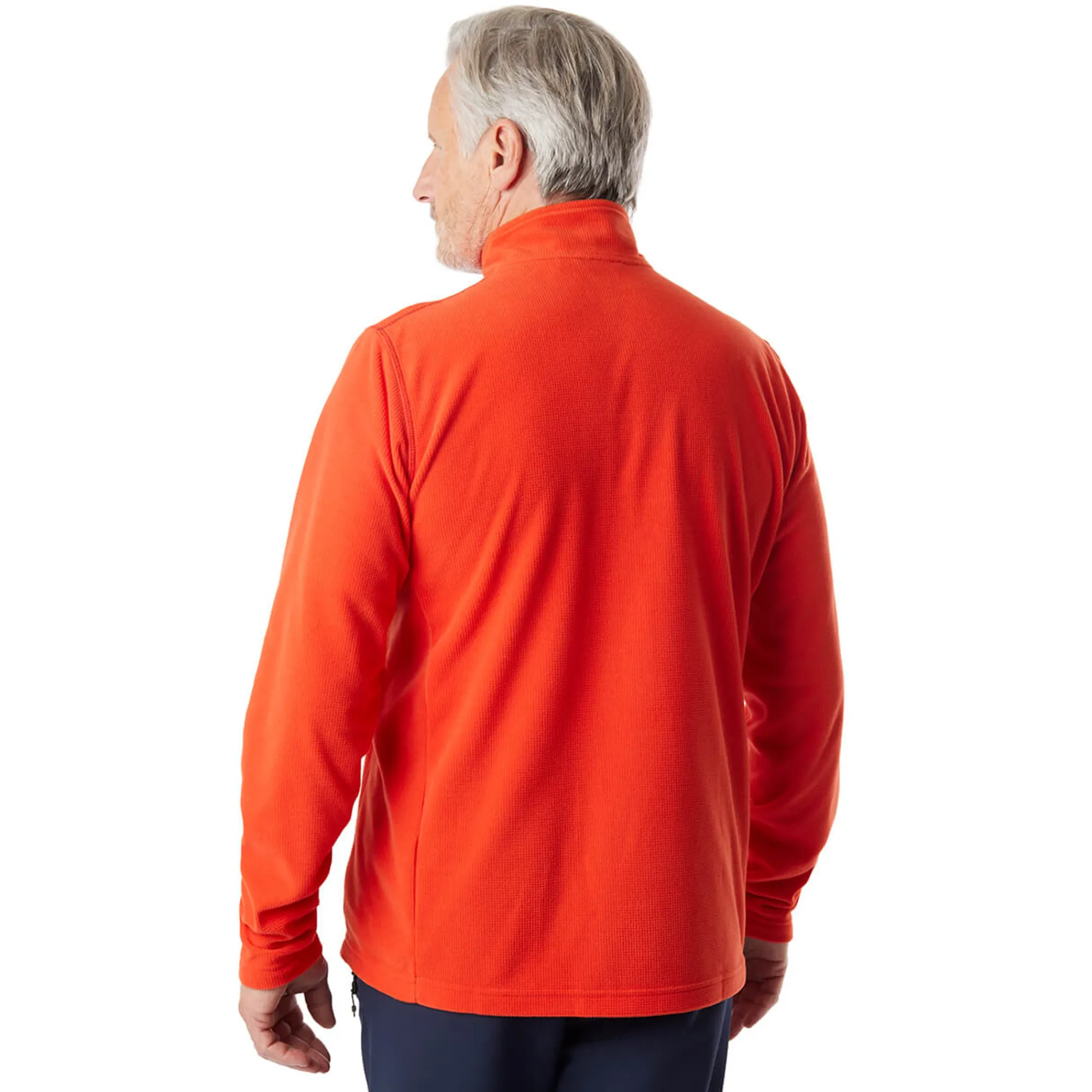 Men Rohan Men'S Microgrid Zip Neck Top Solar Orange