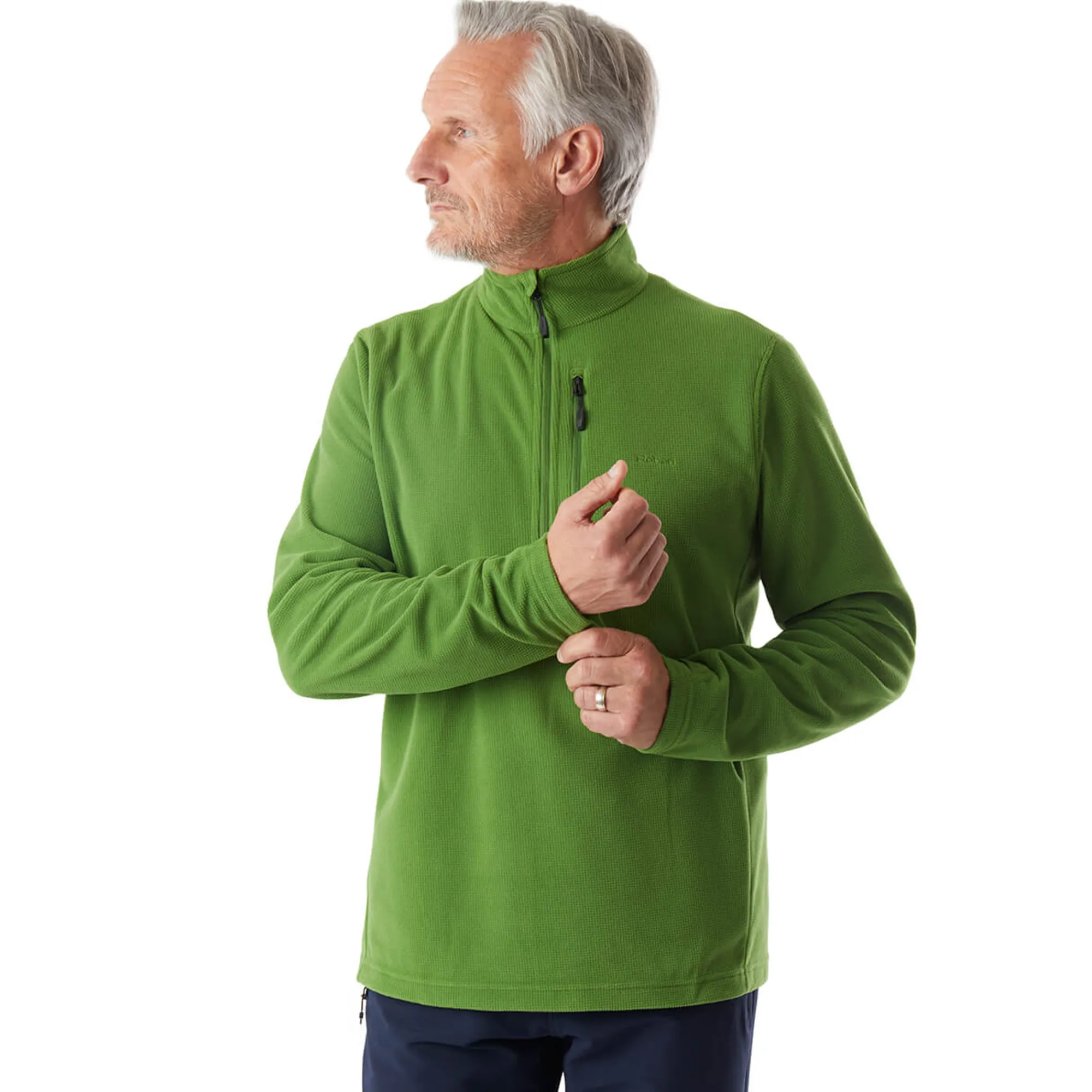Men Rohan Men'S Microgrid Zip Neck Top Alpine Green