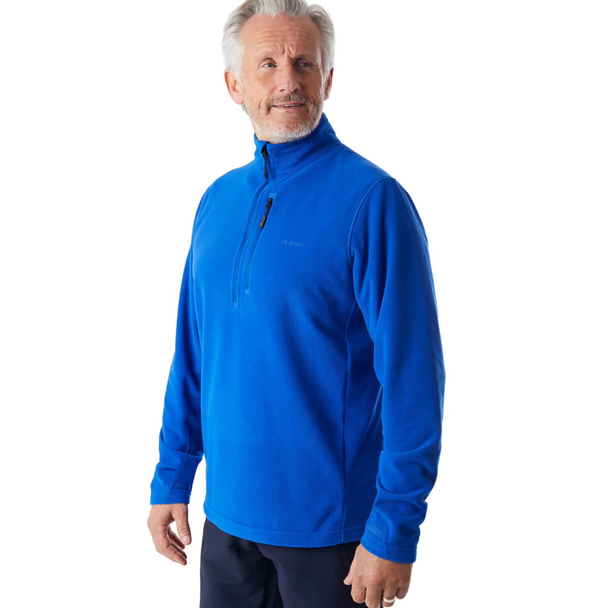 Men Rohan Men'S Microgrid Zip Neck Top Ridge Blue