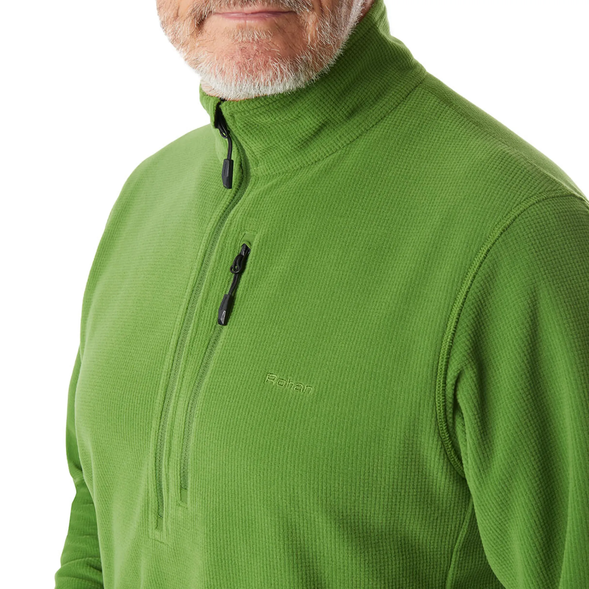 Men Rohan Men'S Microgrid Zip Neck Top Alpine Green
