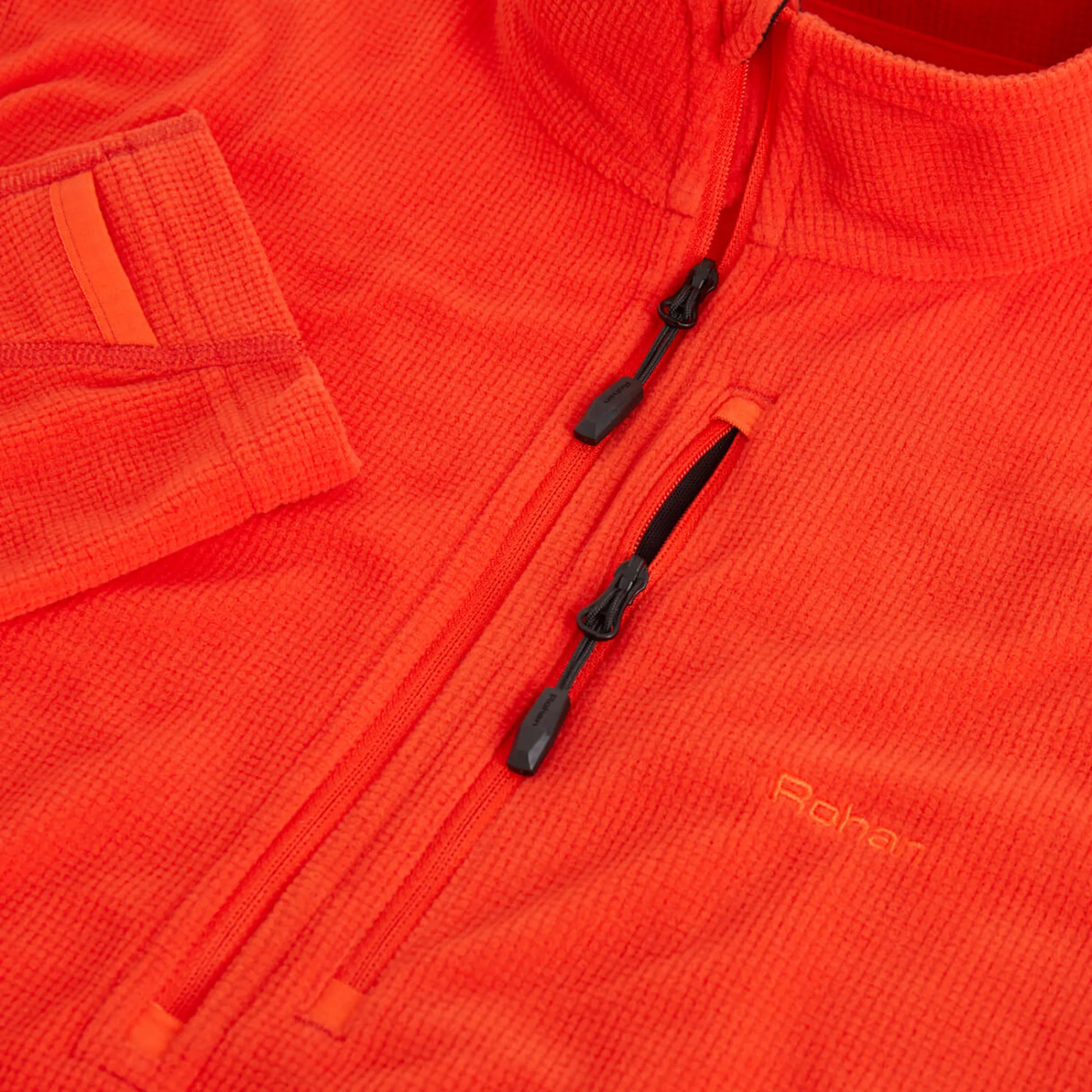 Men Rohan Men'S Microgrid Zip Neck Top Solar Orange