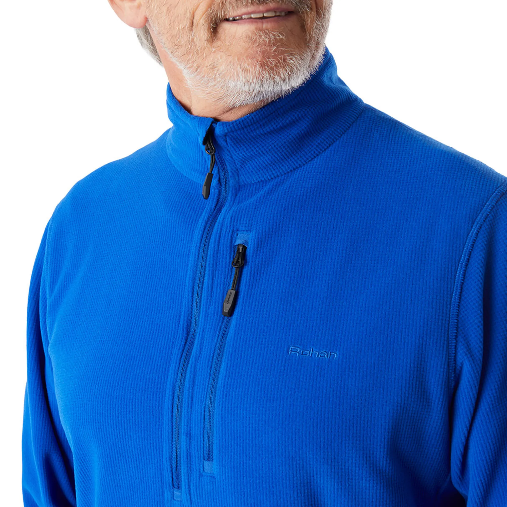 Men Rohan Men'S Microgrid Zip Neck Top Ridge Blue