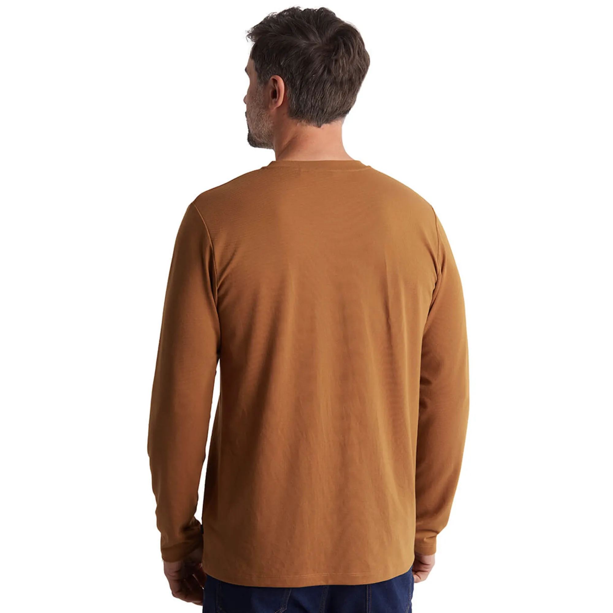 Men Rohan Men'S Newlyn Henley Long Sleeve Top Desert Ochre