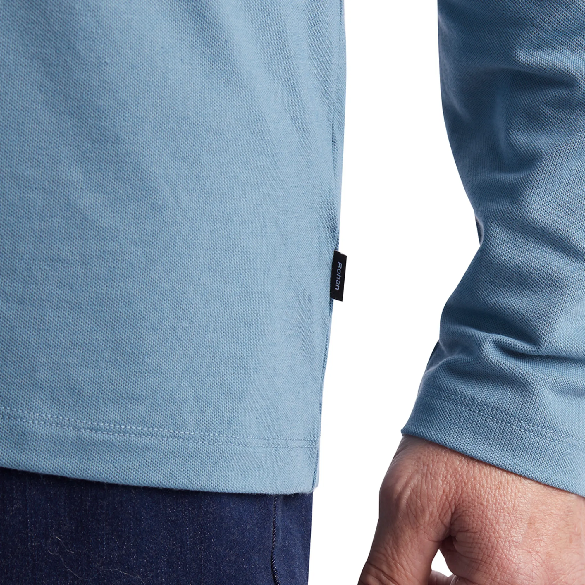 Men Rohan Men'S Newlyn Henley Long Sleeve Top Cliff Blue