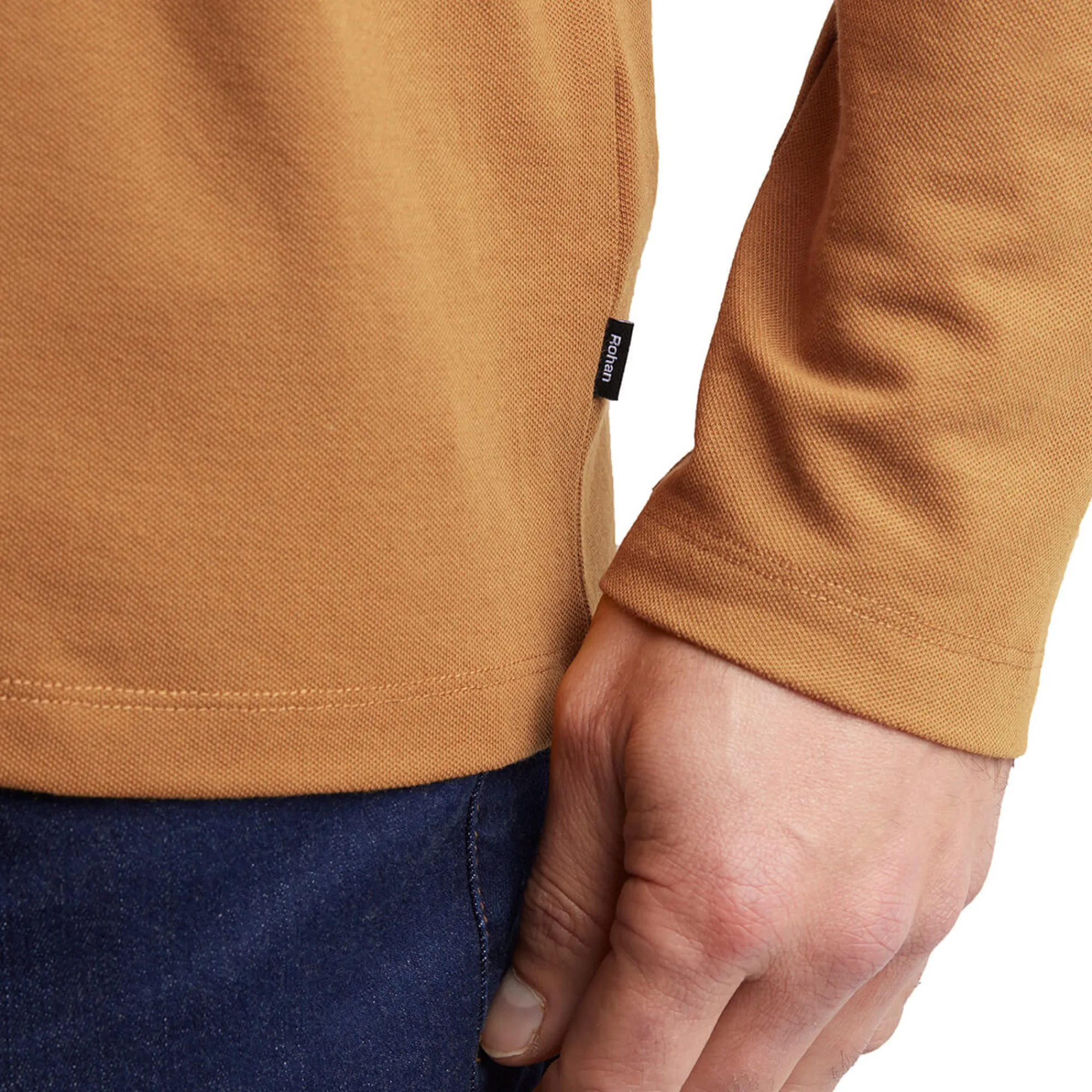Men Rohan Men'S Newlyn Henley Long Sleeve Top Desert Ochre