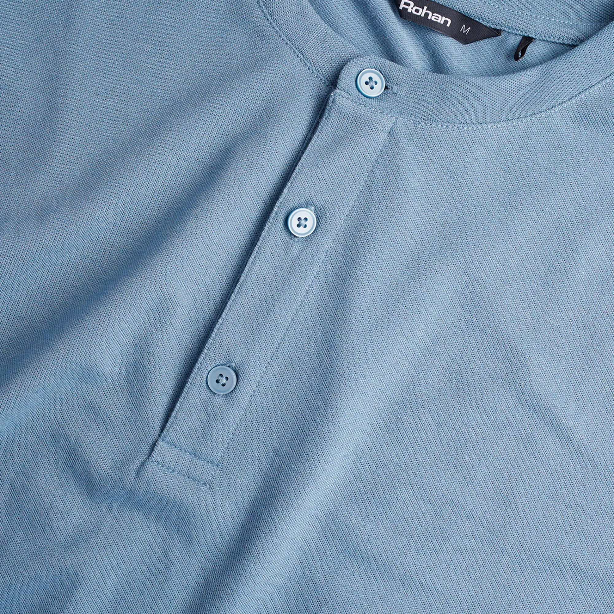 Men Rohan Men'S Newlyn Henley Long Sleeve Top Cliff Blue