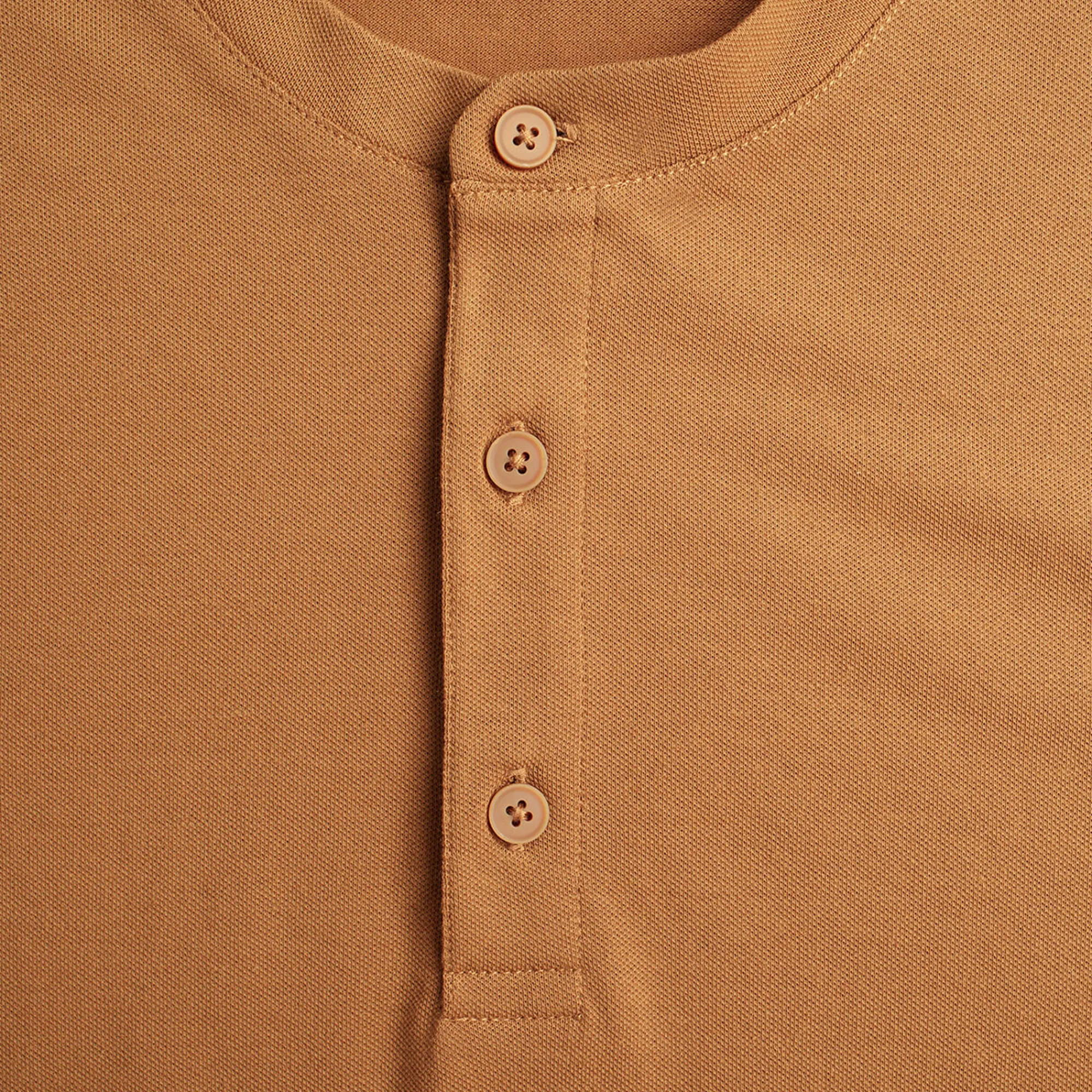 Men Rohan Men'S Newlyn Henley Long Sleeve Top Desert Ochre