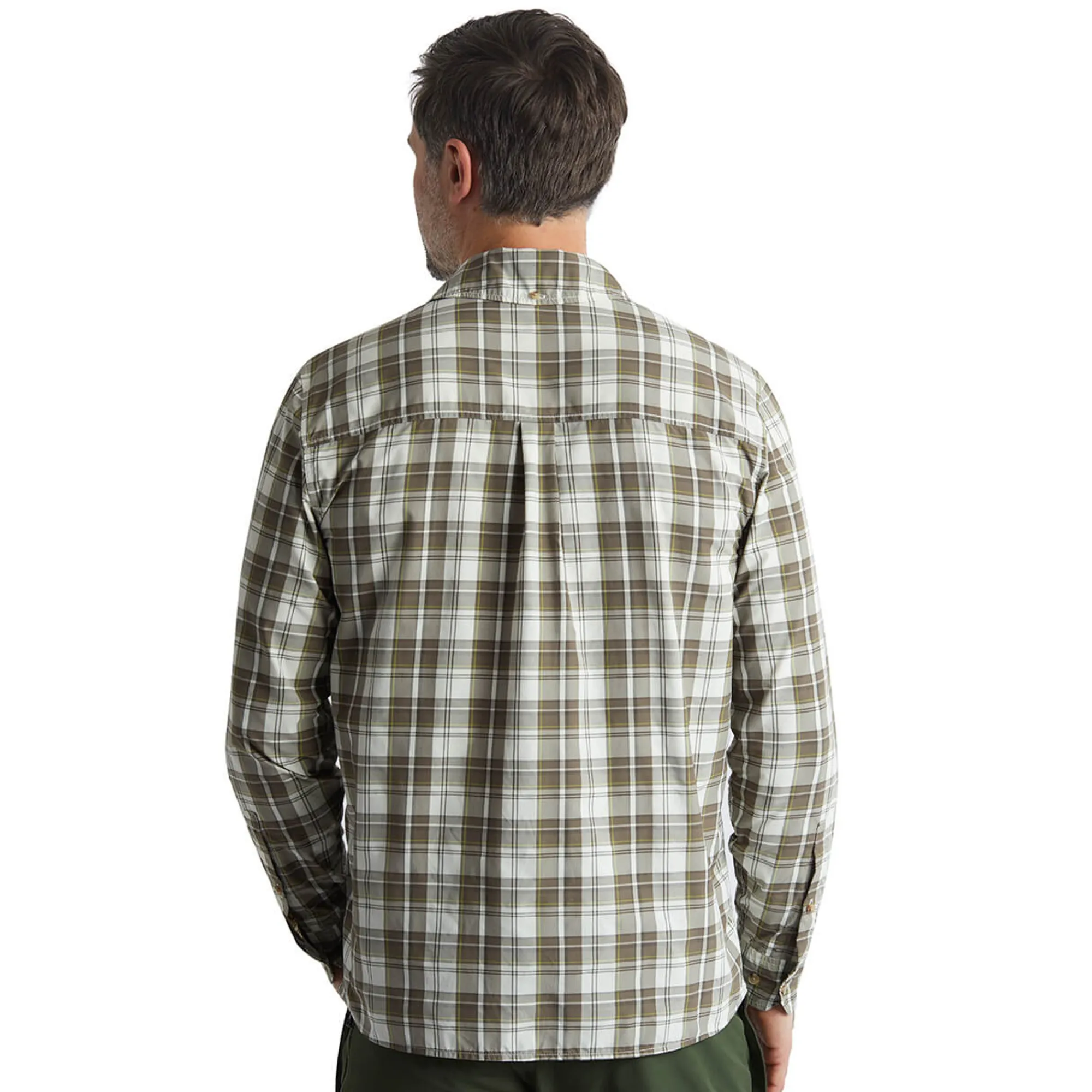 Men Rohan Men'S Pennine Long Sleeve Shirt Ecru/Dark Olive Check