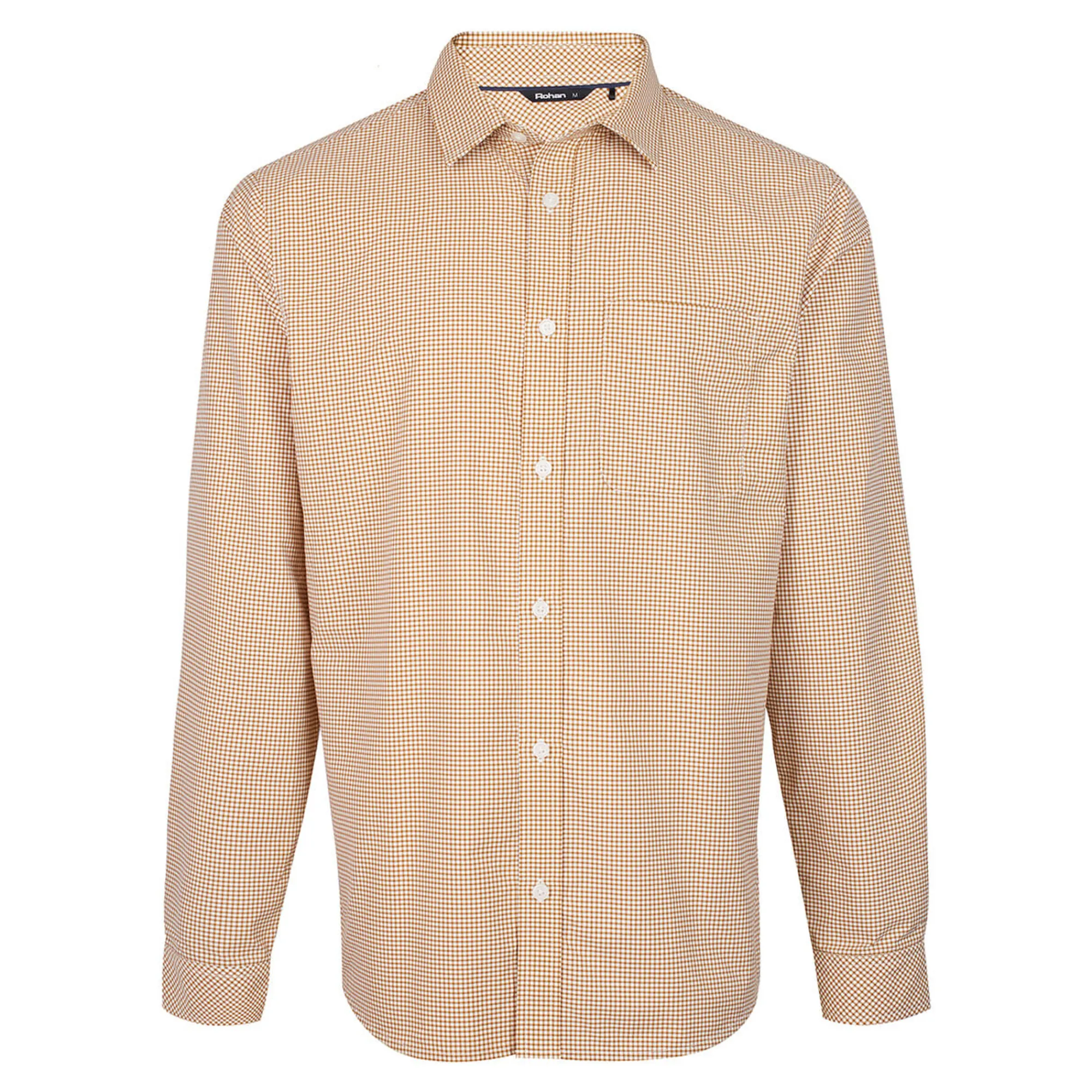 Men Rohan Men'S Portland Long Sleeve Shirt Desert Ochre Gingham