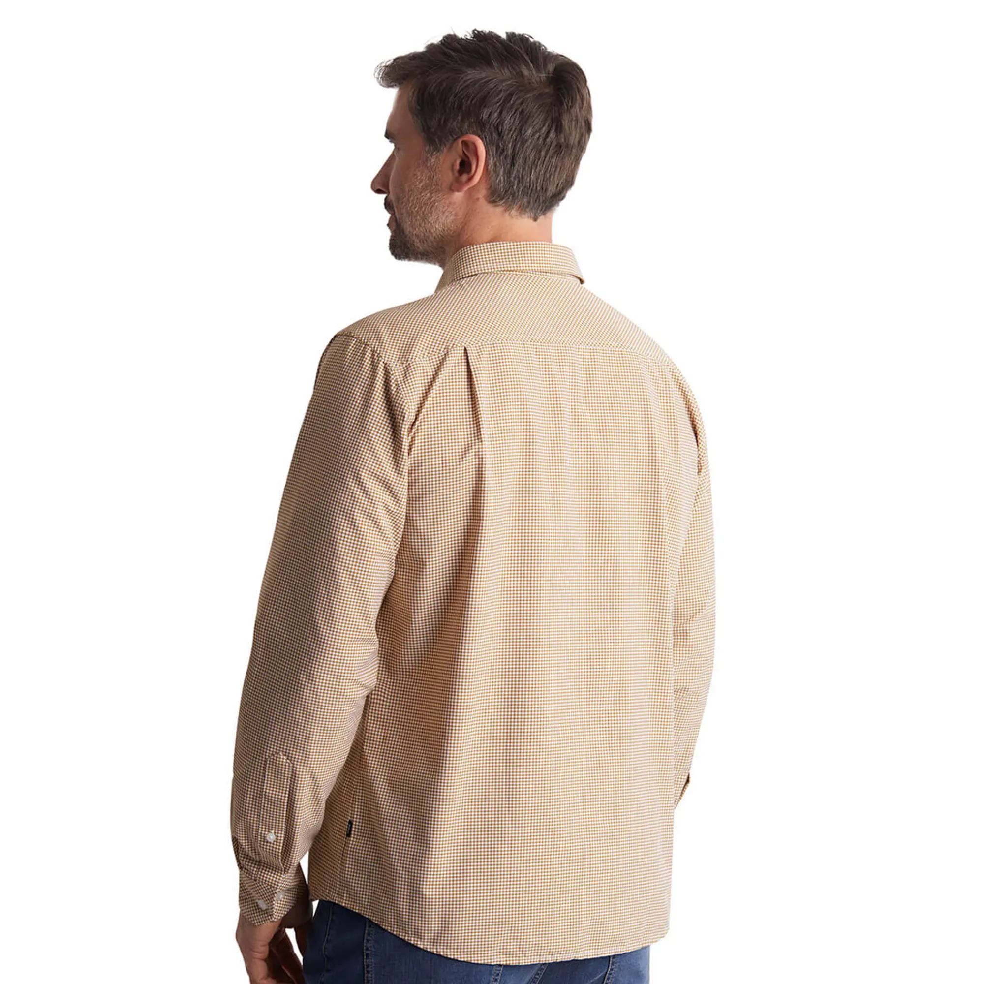 Men Rohan Men'S Portland Long Sleeve Shirt Desert Ochre Gingham