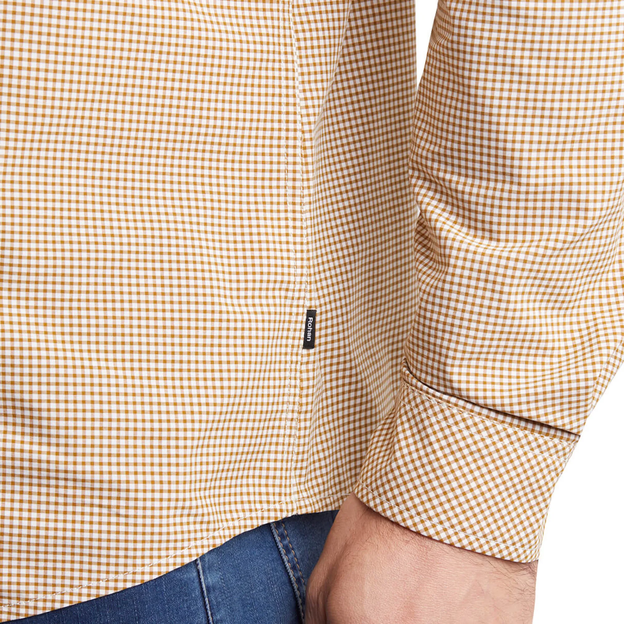 Men Rohan Men'S Portland Long Sleeve Shirt Desert Ochre Gingham