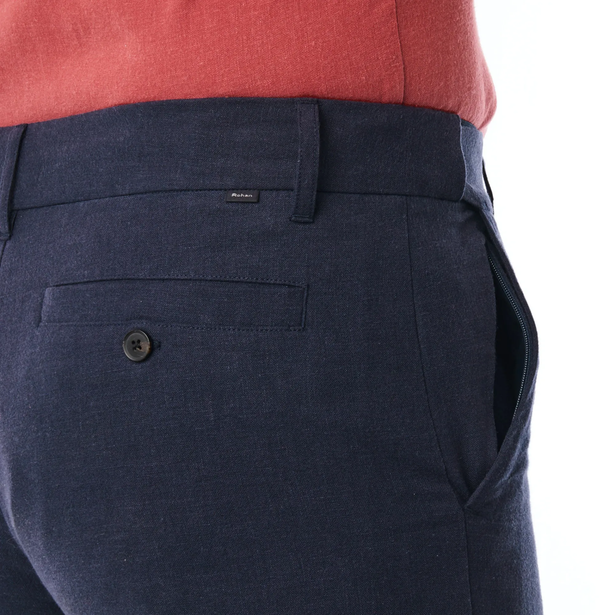 Men Rohan Men'S Porto Linen Trousers Deep Navy