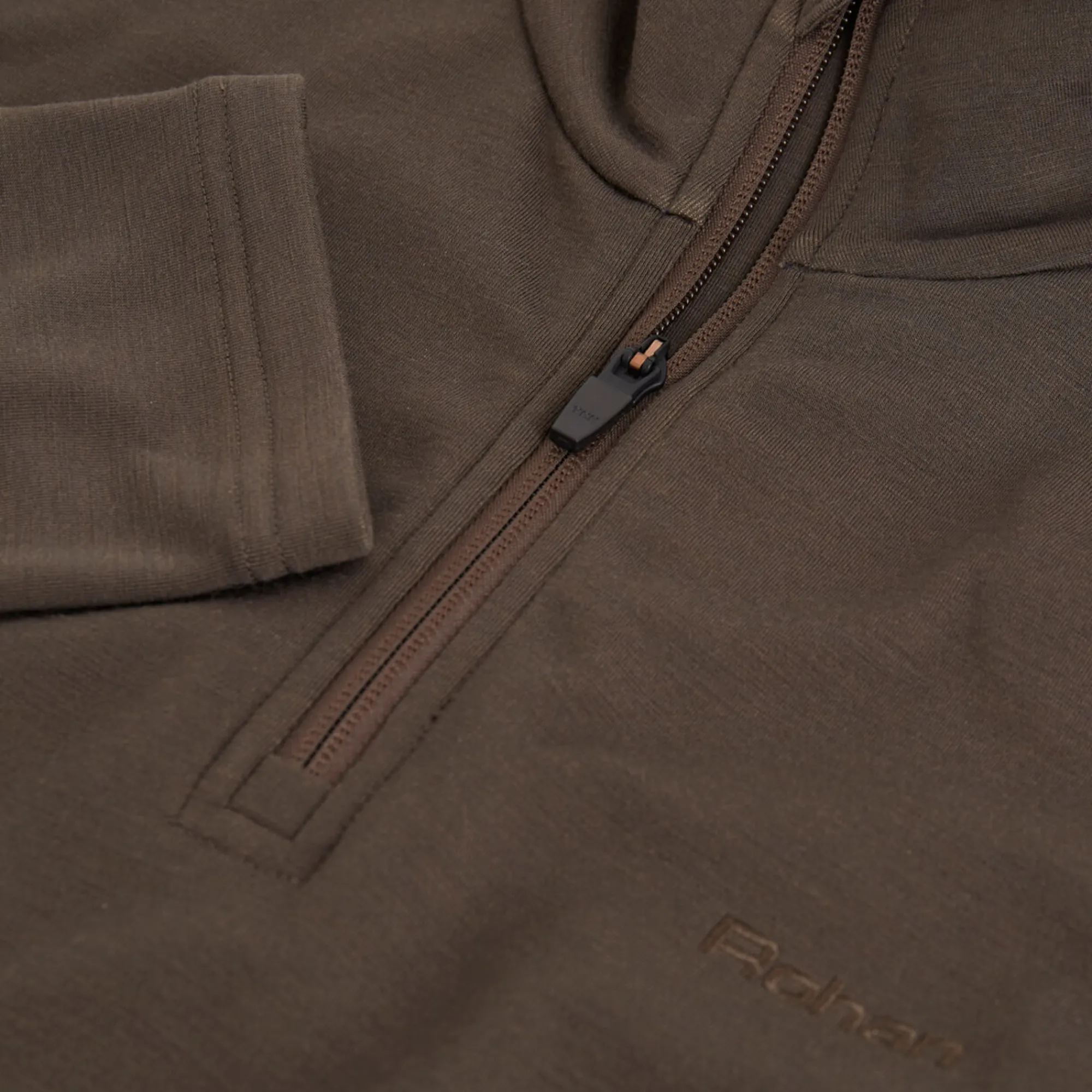 Men Rohan Men'S Radiant Merino Zip Neck Top Dark Olive Brown