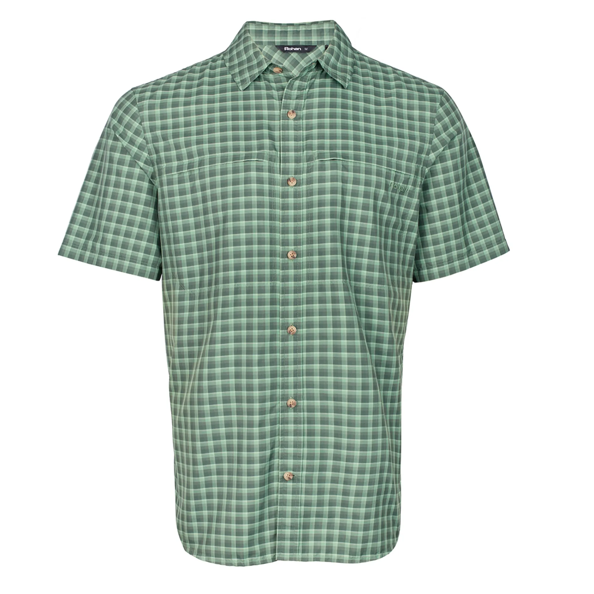 Men Rohan Men'S Zenith Short Sleeve Shirt Flint Green Check