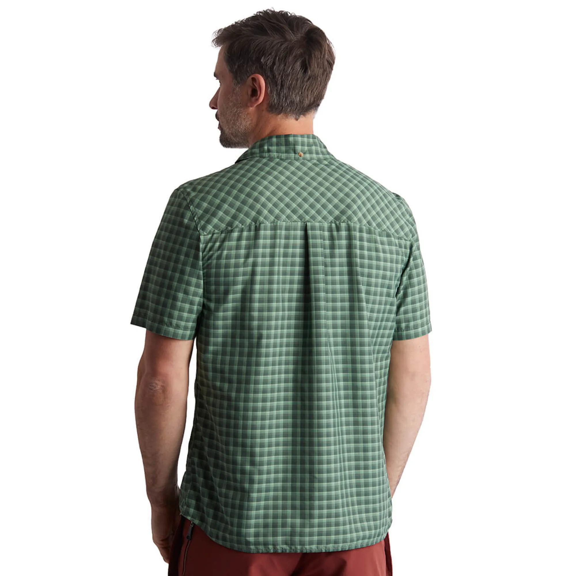 Men Rohan Men'S Zenith Short Sleeve Shirt Flint Green Check