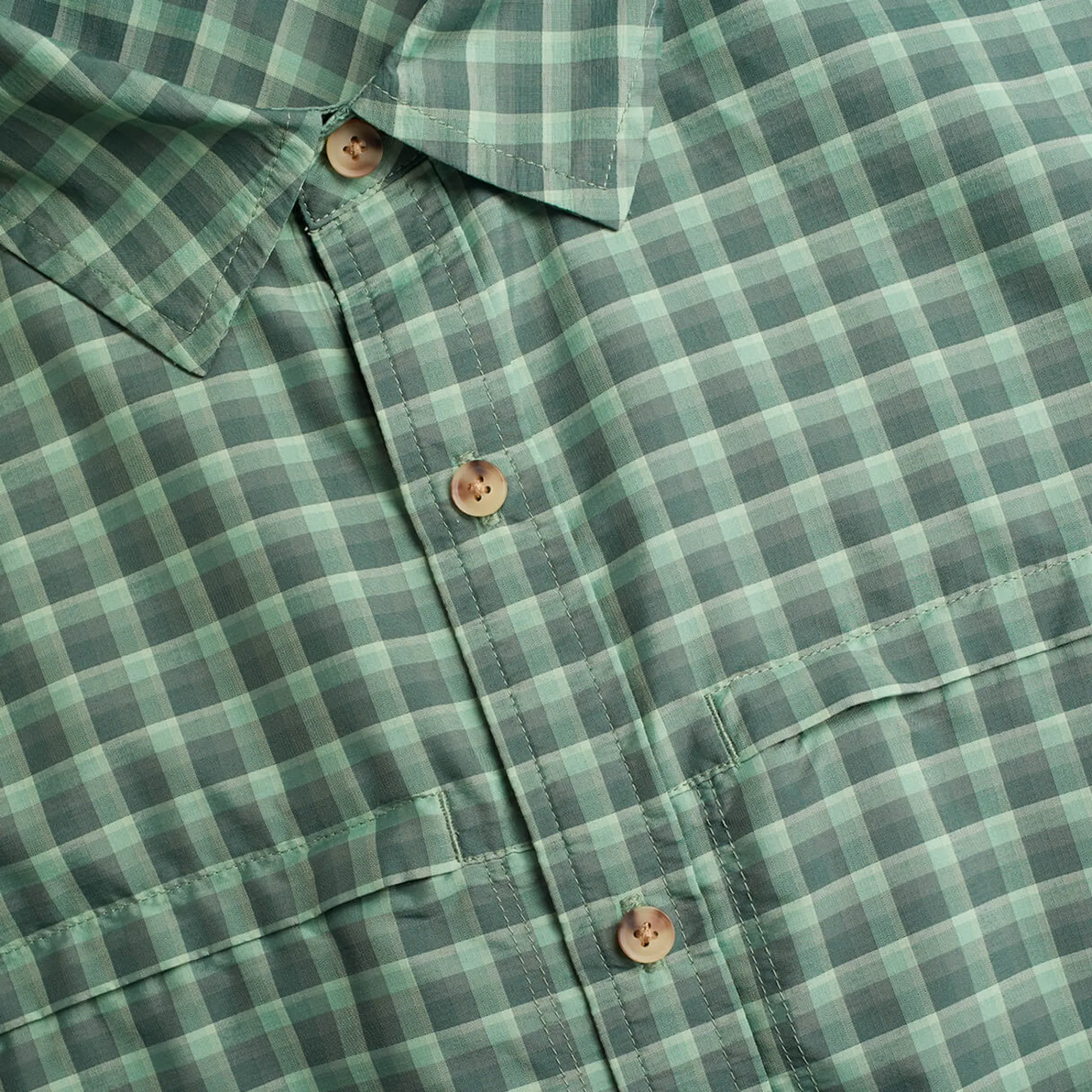 Men Rohan Men'S Zenith Short Sleeve Shirt Flint Green Check