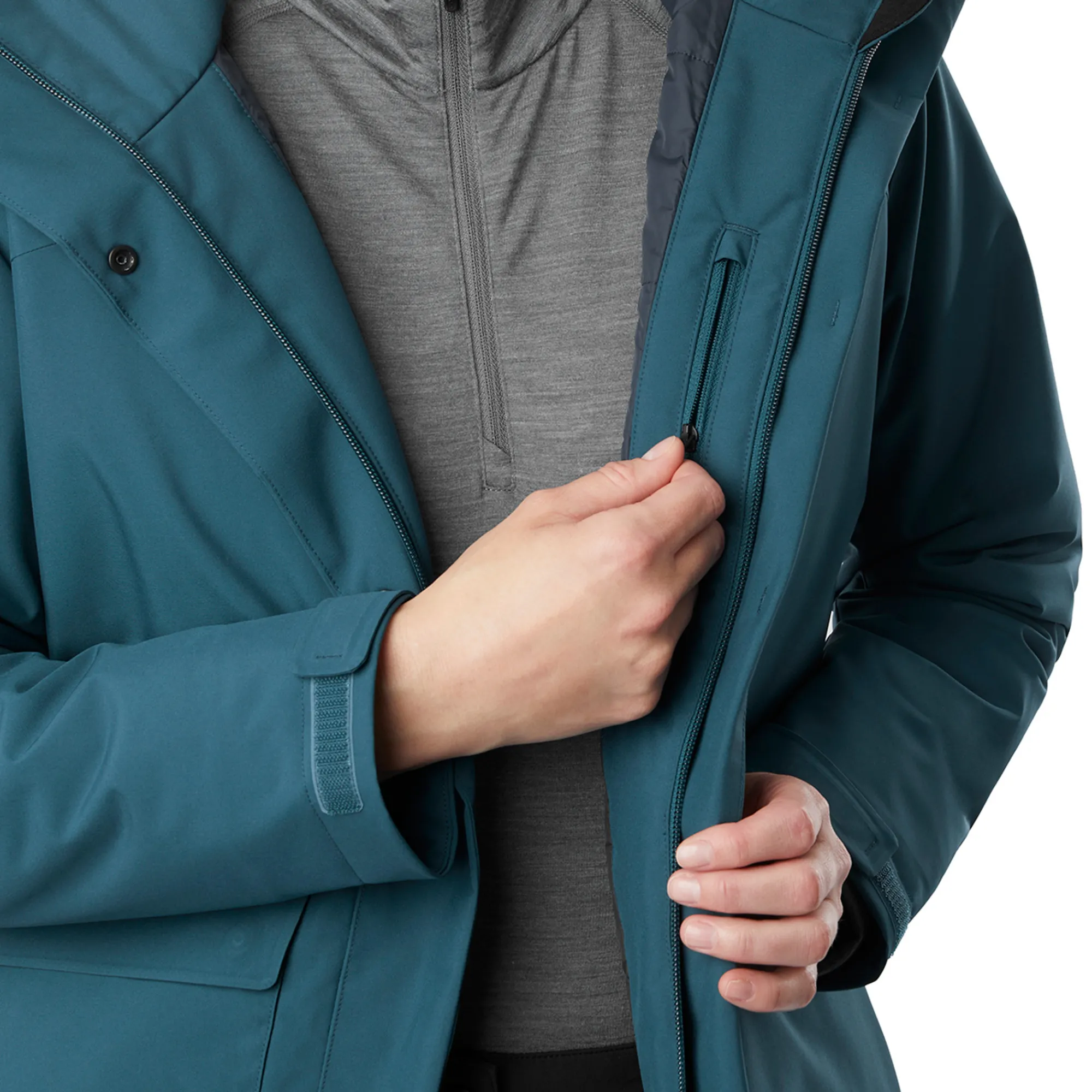 Women Rohan Women'S Aran Waterproof Jacket Teal Blue