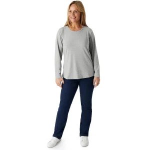 Women Rohan Women'S Basis Long Sleeve T Mid Grey Marl