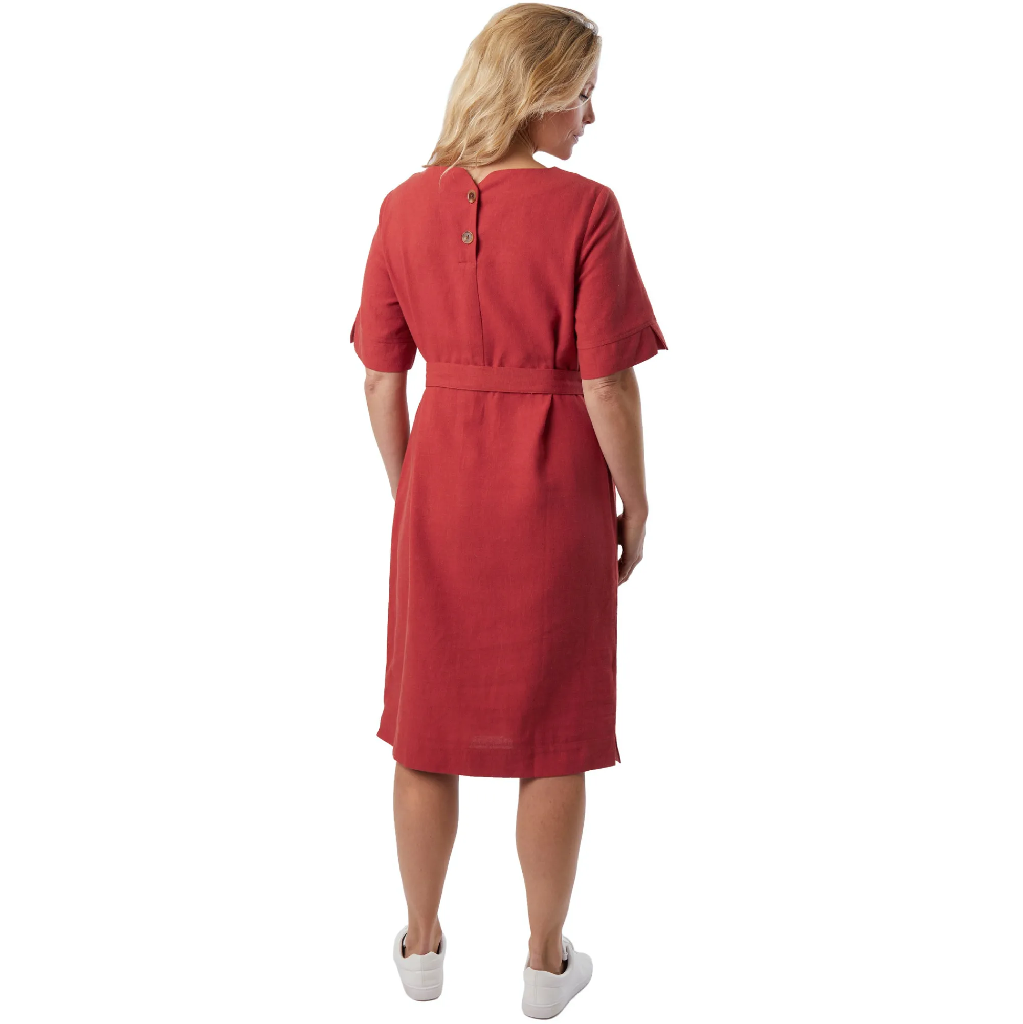 Women Rohan Women'S Brisa Linen Dress Coast Red