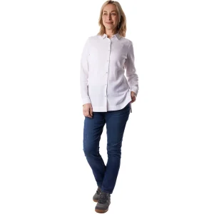 Women Rohan Women'S Brisa Linen Long Sleeve Shirt White