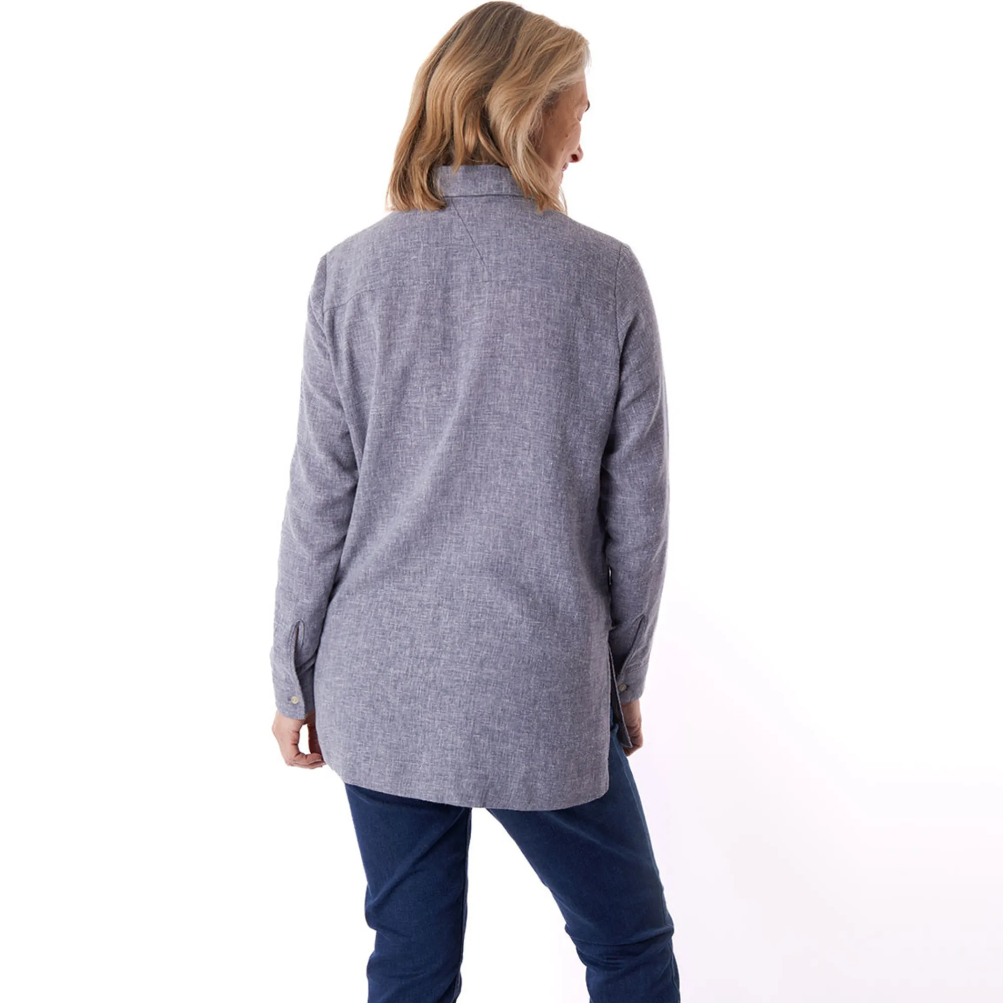 Women Rohan Women'S Brisa Linen Long Sleeve Shirt Ocean Blue